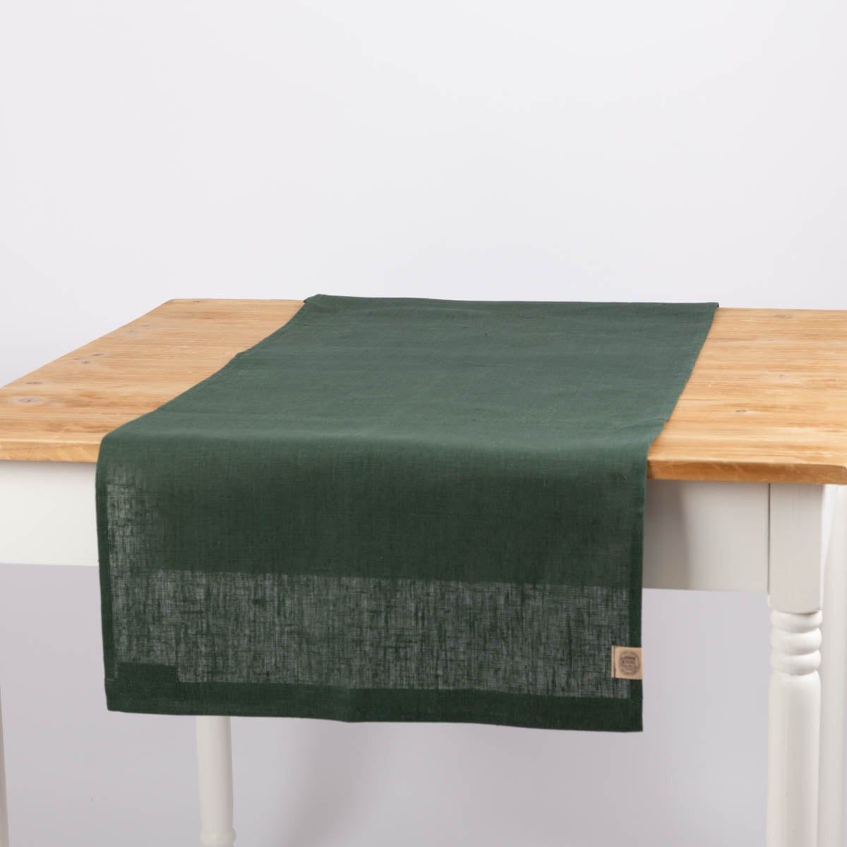 KARDELEN Tischläufer Erik 100% Leinen 47x150cm grün