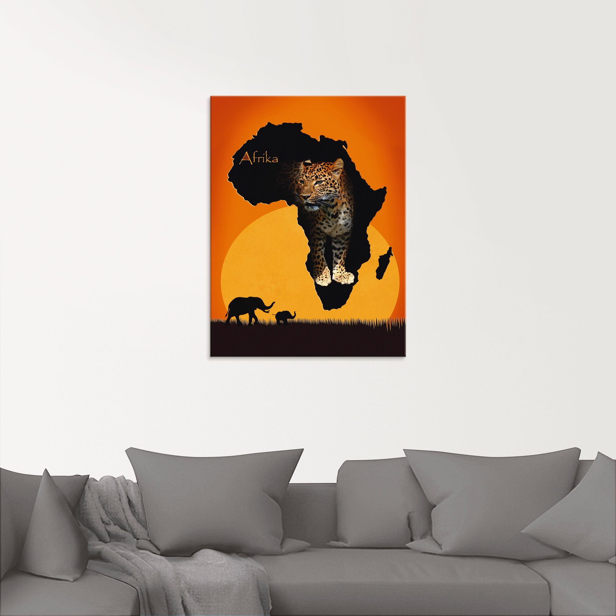 Artland Glasbild »Afrika der schwarze Kontinent«, Wildtiere (1 Stück)-HomeTrends