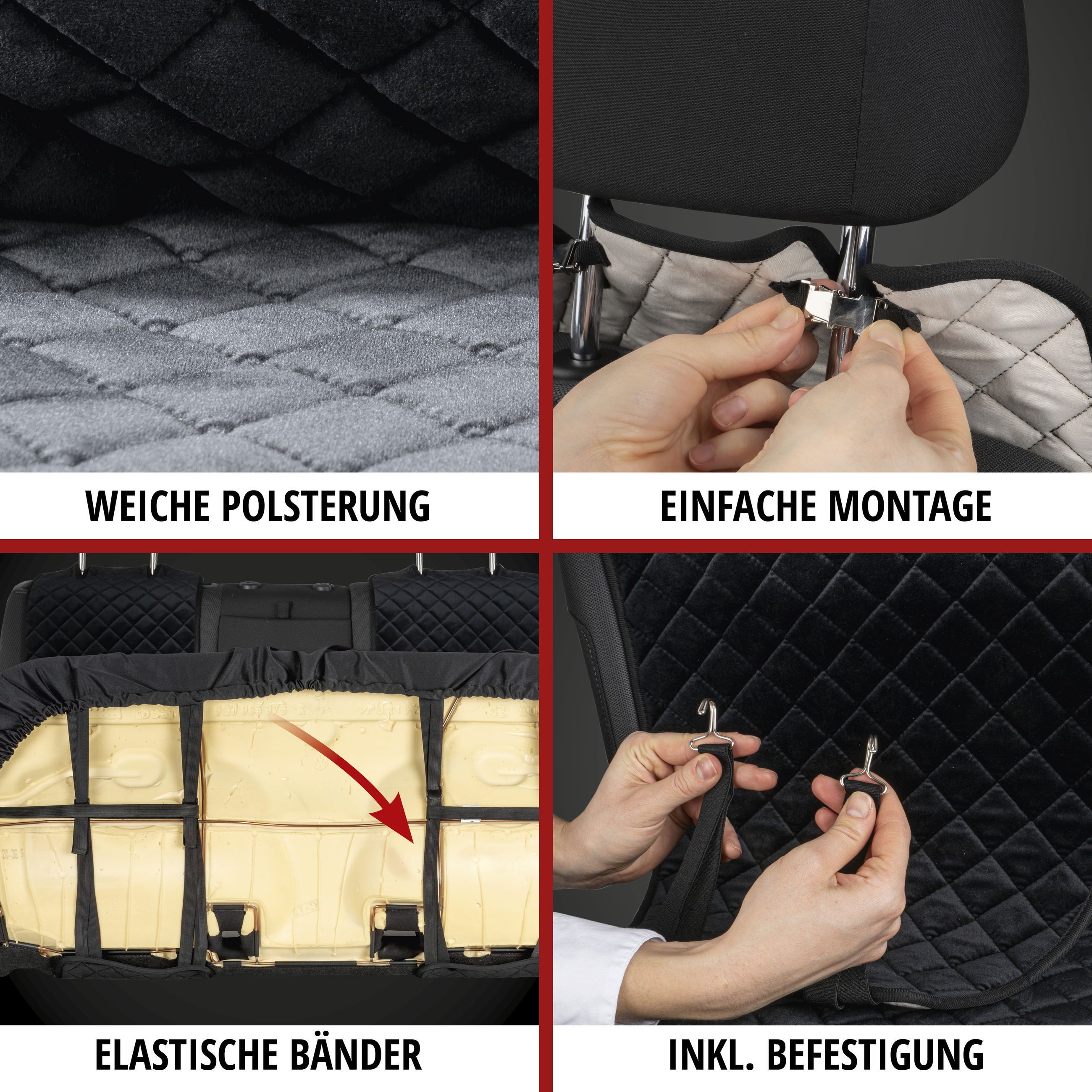 WALSER Autositzauflage Sitzaufleger Comfortline Luxor, 1 Set, 0-tlg. – Bild 4 von 5