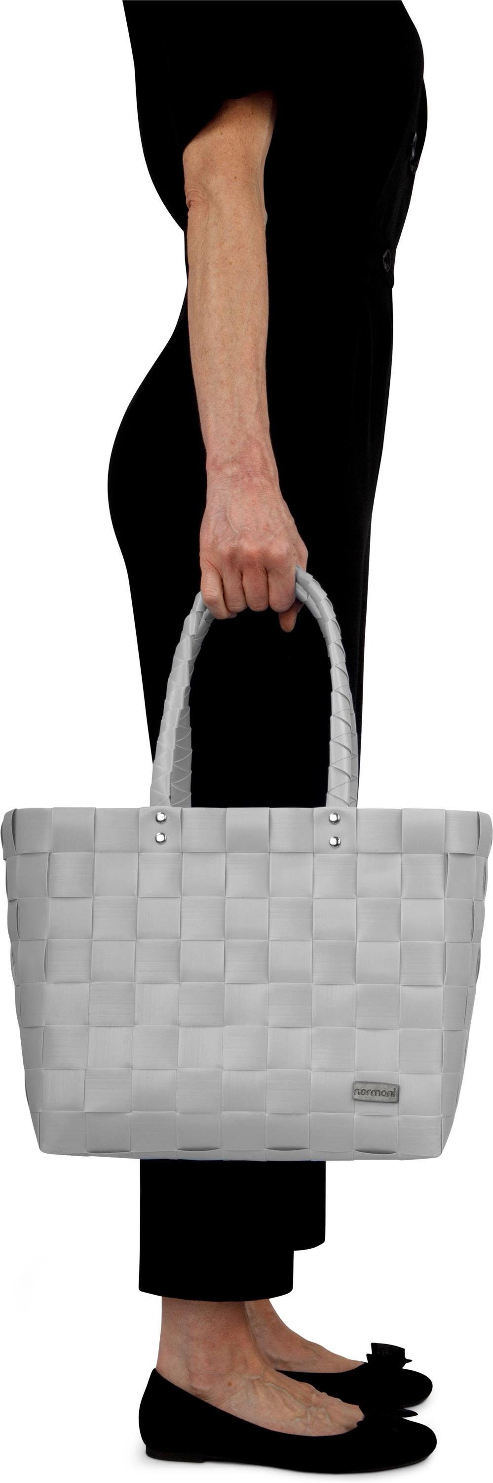 normani Einkaufskorb Einkaufskorb Einkaufstasche aus Flechtkorb aus Hellgrau l, 20 Kunststoff, pflegeleichtem Material