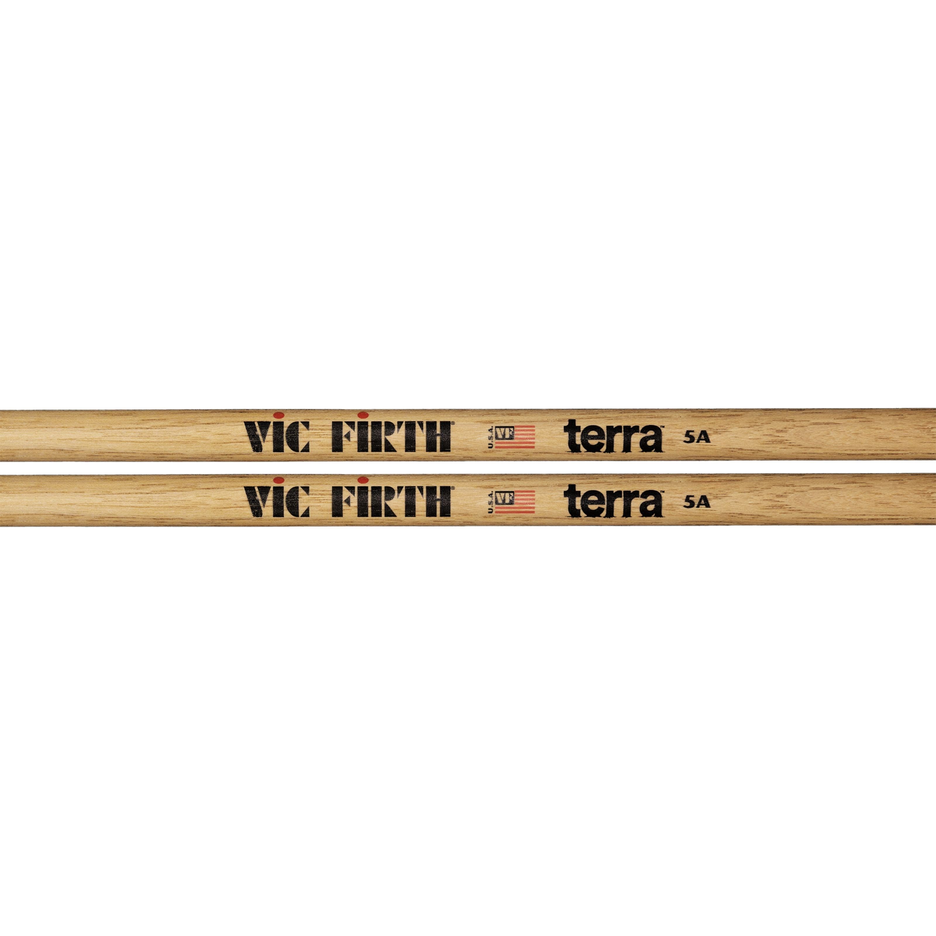 Vic-Firth Drumsticks (Sticks, Beater und Mallets, Drumsticks Holztip), Terra 5A Hickory Sticks - Drumsticks