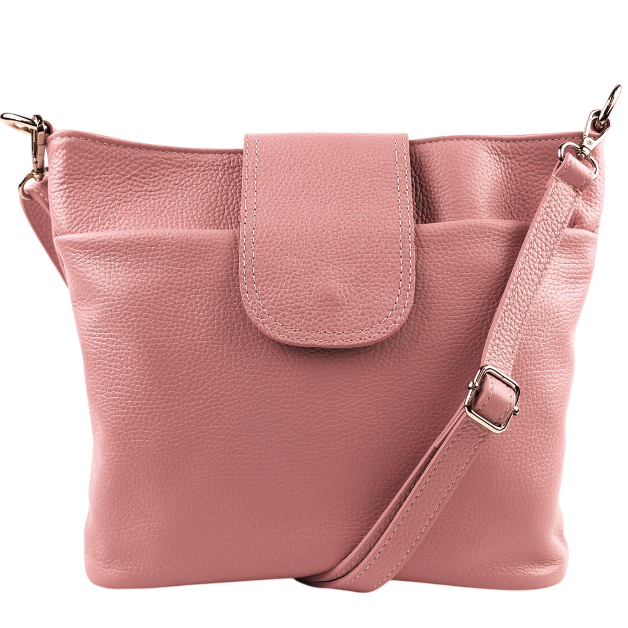 Schultertasche Umhängetasche Damen Echtleder mit Verstellbar Abnehmbar Breiter Gurt