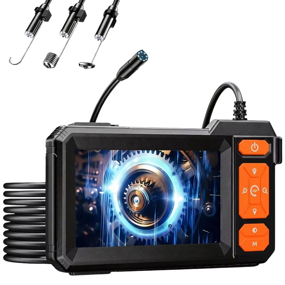 Athlix Industrielle Endoskop-Kamera 5m Kabel und Display Outdoor-Kamera (Handliches, tragbares All-in-One-Design, Farbtreues IPS-Display)
