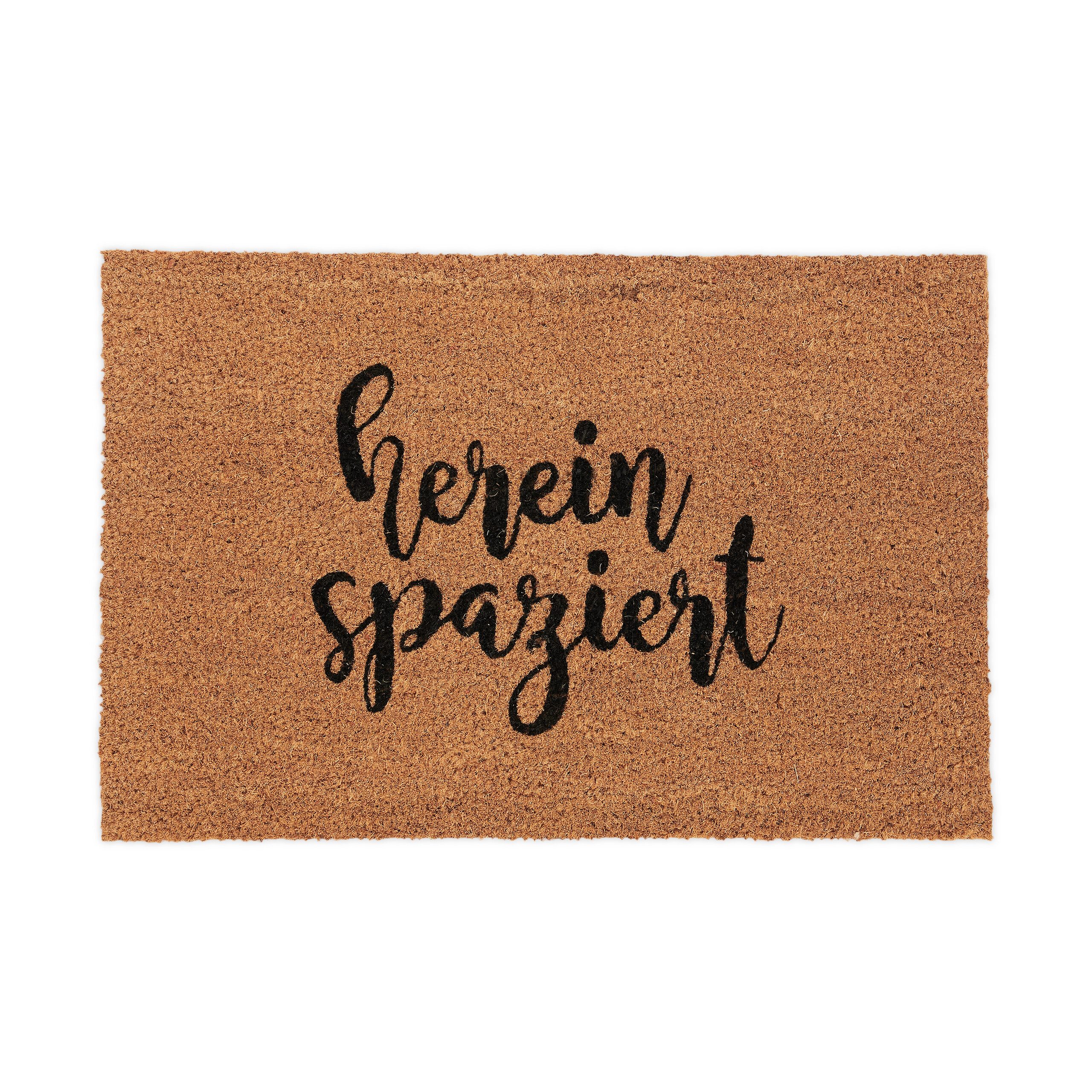 relaxdays Fußmatte Kokos Fußmatte Hereinspaziert, rechteckig, Höhe: 15 mm günstig online kaufen