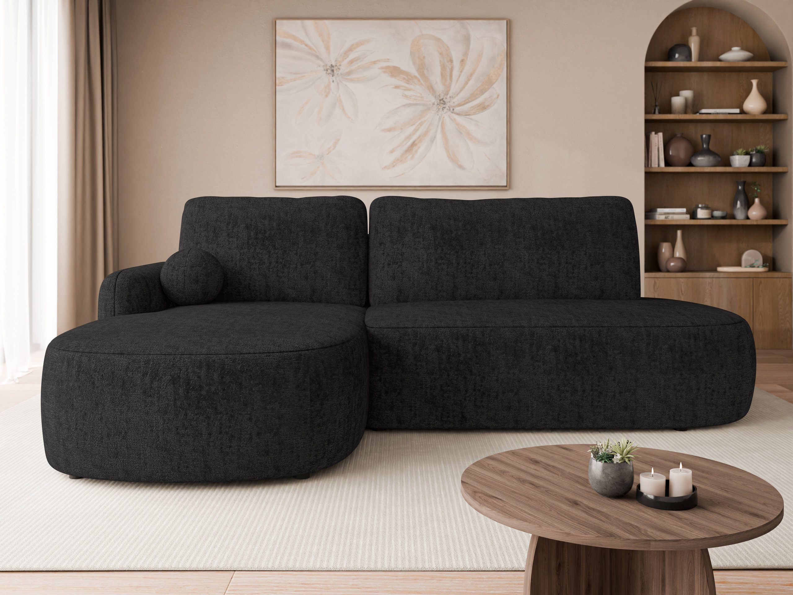 MIRJAN24 Ecksofa Loridu O Premium, mit Bettkasten und Schlaffunktion, Links oder Rechts, 274x174x90 cm