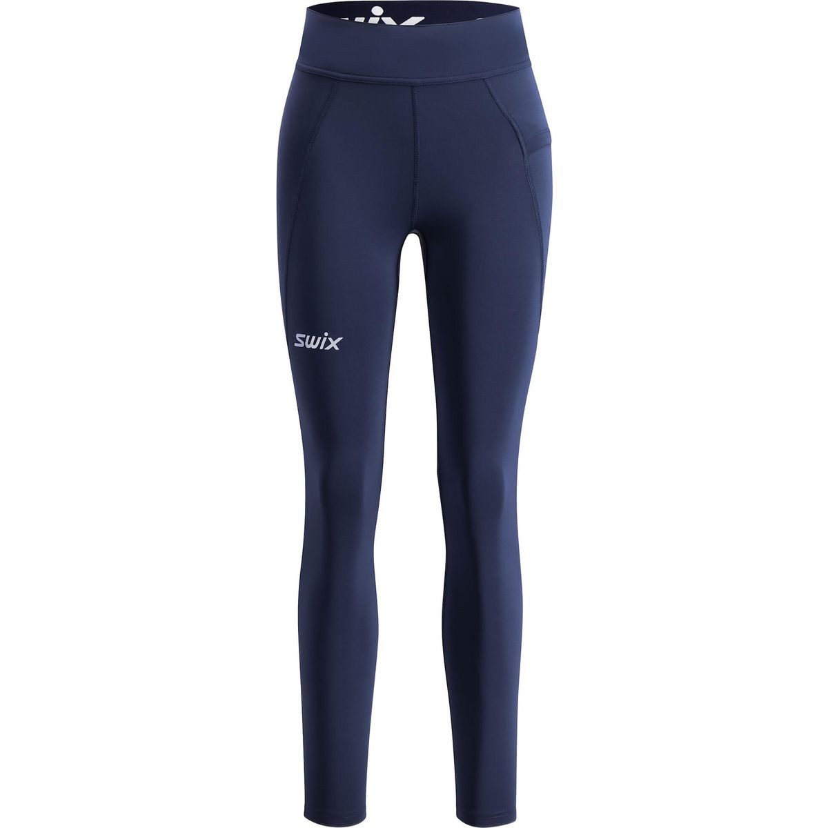 Swix Lauftights Pace High Waist Tights W Winddichte Lauftights mit hohem Bund, atmungsaktiven Einsätzen und