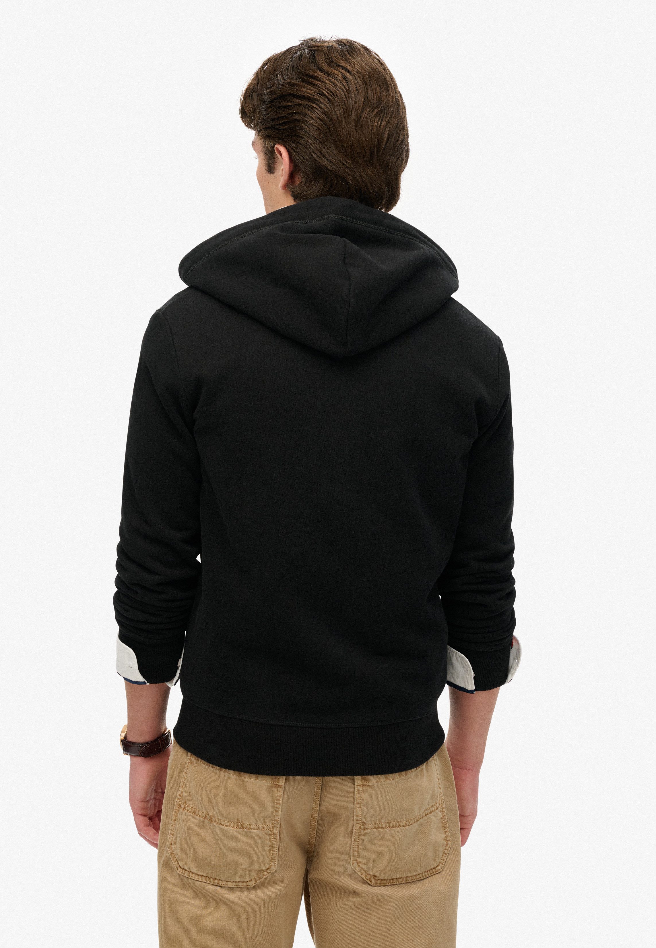 Superdry Kapuzensweatjacke ESSENTIAL LOGO ZIP HOODIE HB Baumwollmischung, slim fit