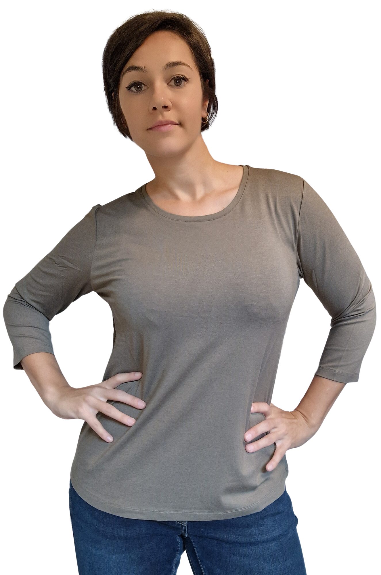 3/4-Arm-Shirt 193-1258, Estefania for woman Shirt Basic mit 3/4 Arm