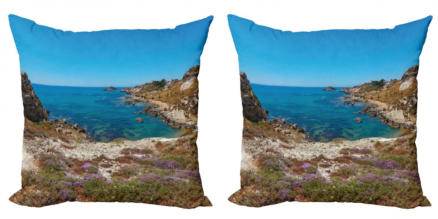 Kissenbezüge Modern Accent Doppelseitiger Digitaldruck, Beach Sea Sizilien Italien (2 Abakuhaus Paradise Stück)