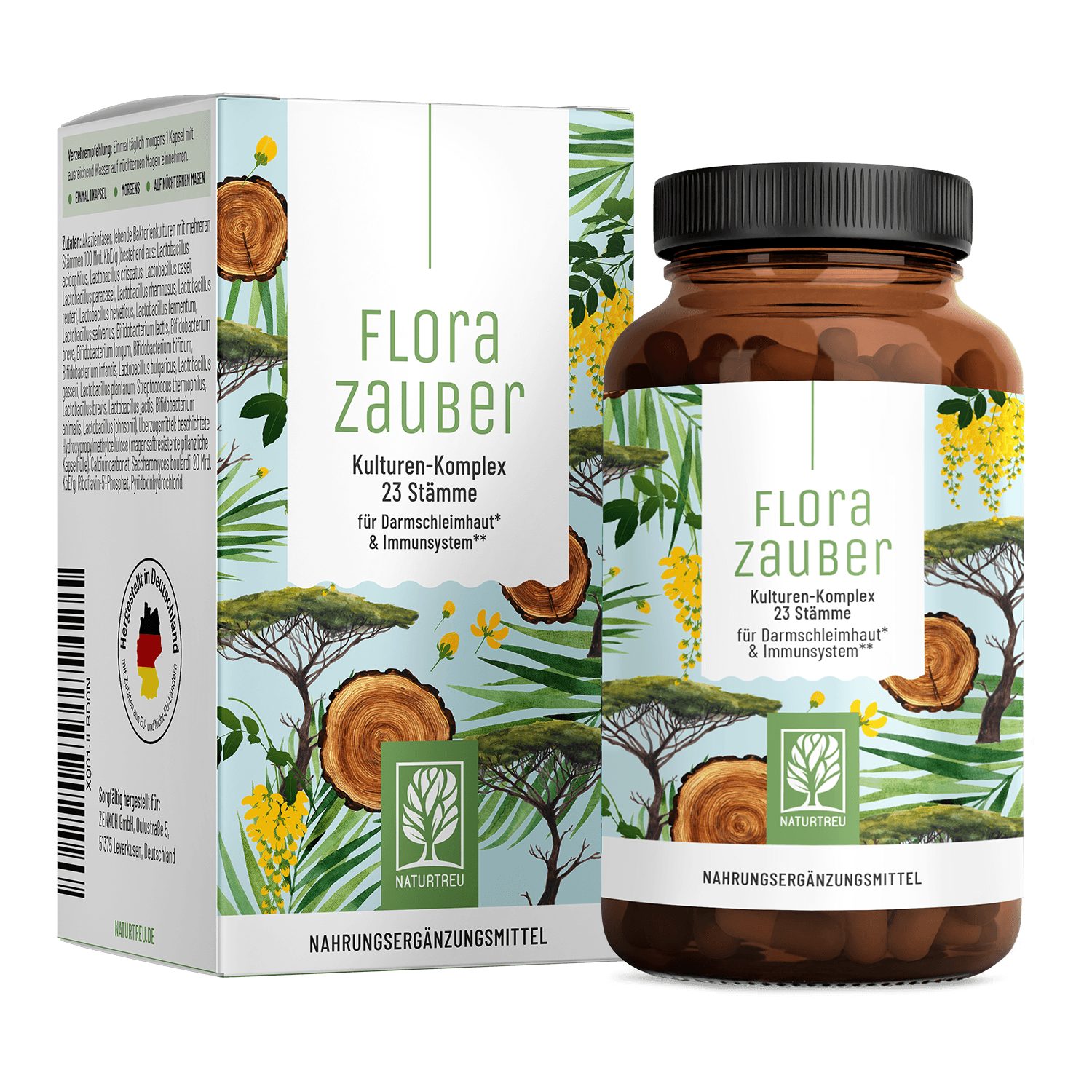 Naturtreu FLORAZAUBER Kapsel, 60 St., 22,3 g, Durchdachte Entwicklung, Vegan, Laborgeprüft, Hochwertige Inhaltstoffe
