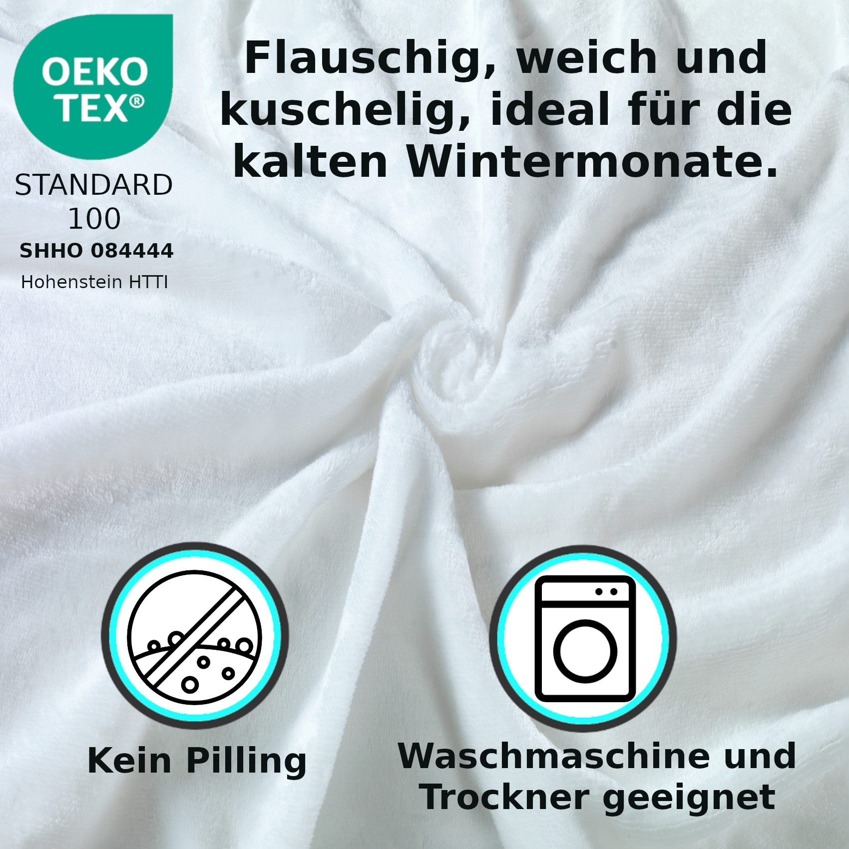 Malika Spannbettlaken Cashmere-Touch Fleece, warmes Winter-Spannbetttuch, Mikrofaser, Gummizug: rundum Gummizug, (1 Stück), Flauschig warmes Teddy Plüsch, Einfa – Bild 3 von 5
