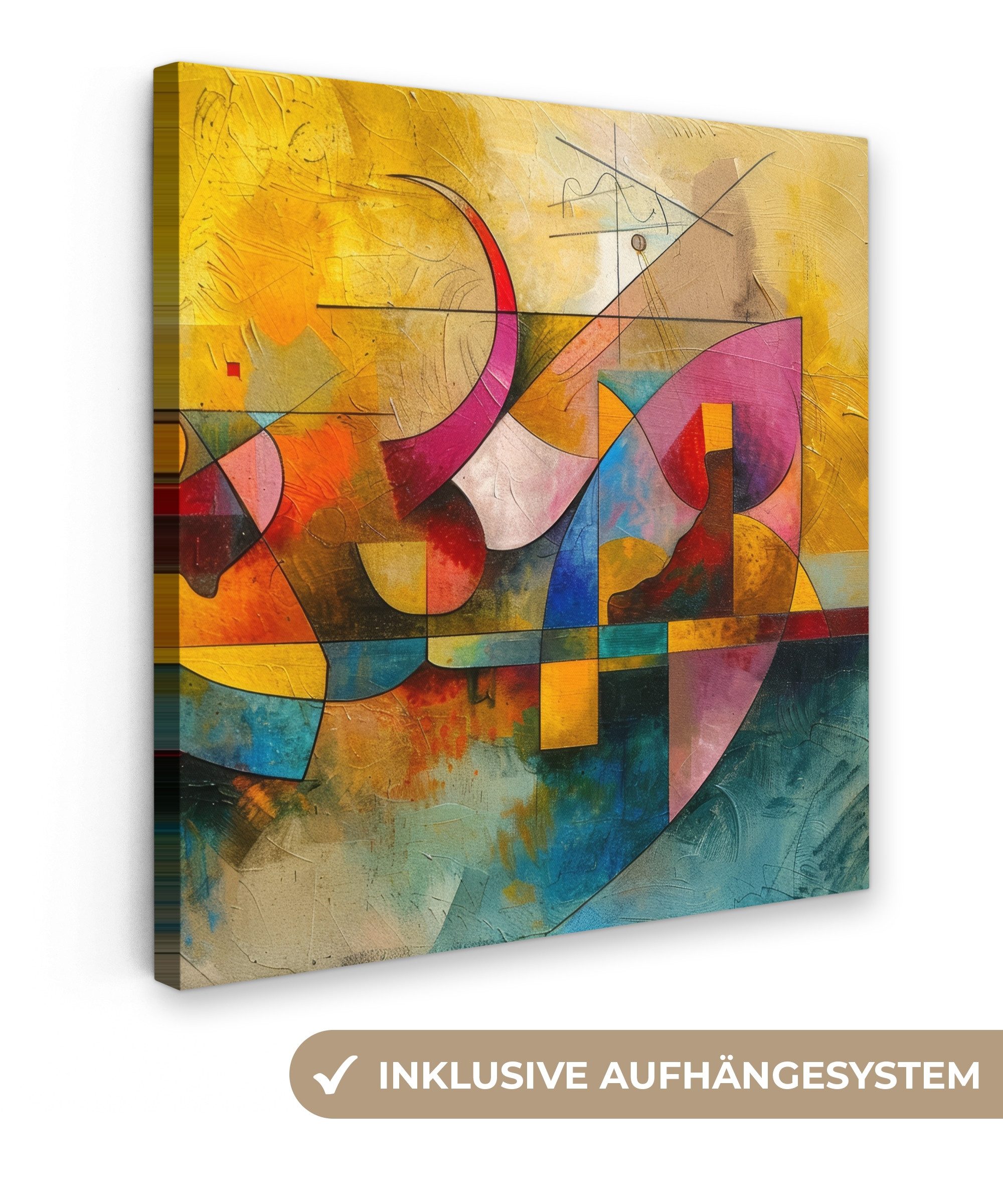 OneMillionCanvasses® Leinwandbild Kunst - Abstrakt - Ästhetisch - Farbenfroh - Kunst, Fotodruck (1 St), Wandbild, Deko Schlafzimmer Wohnzimmer Flur 20x20 cm
