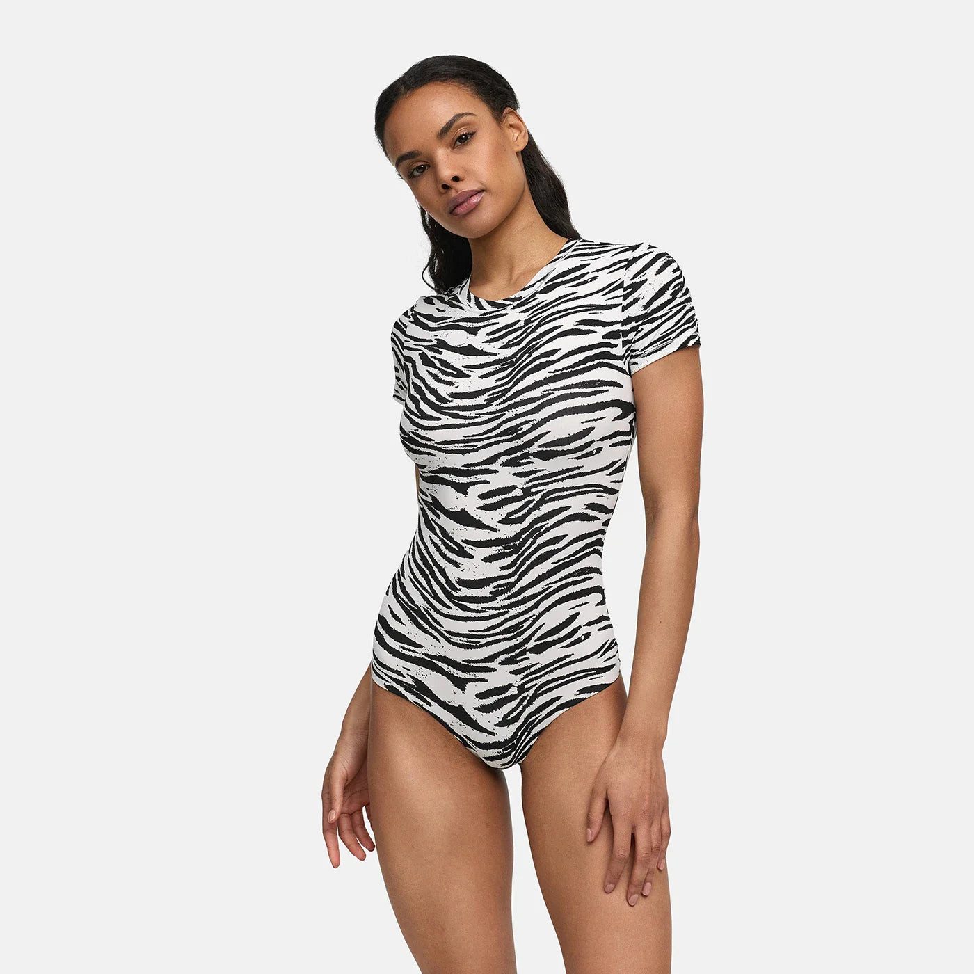 cfab Body Crew Neck T-Shirt Bodysuit-Zebra-2XL (1-tlg)