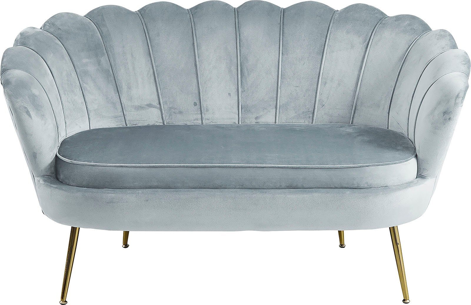 SalesFever 2-Sitzer Clam, extravagantes Muscheldesign, Breite 136 cm Hellgrau | Einzelsofas