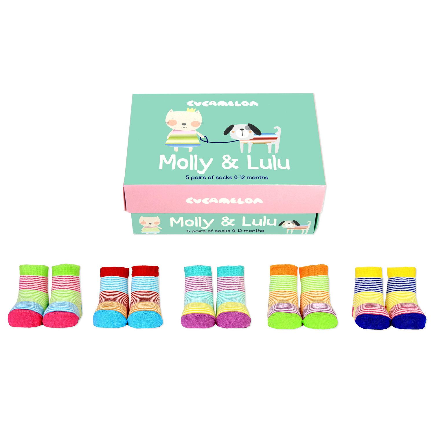 Cucamelon Freizeitsocken Molly & Lulu Cucamelon Socken für Babys (5 Paar)