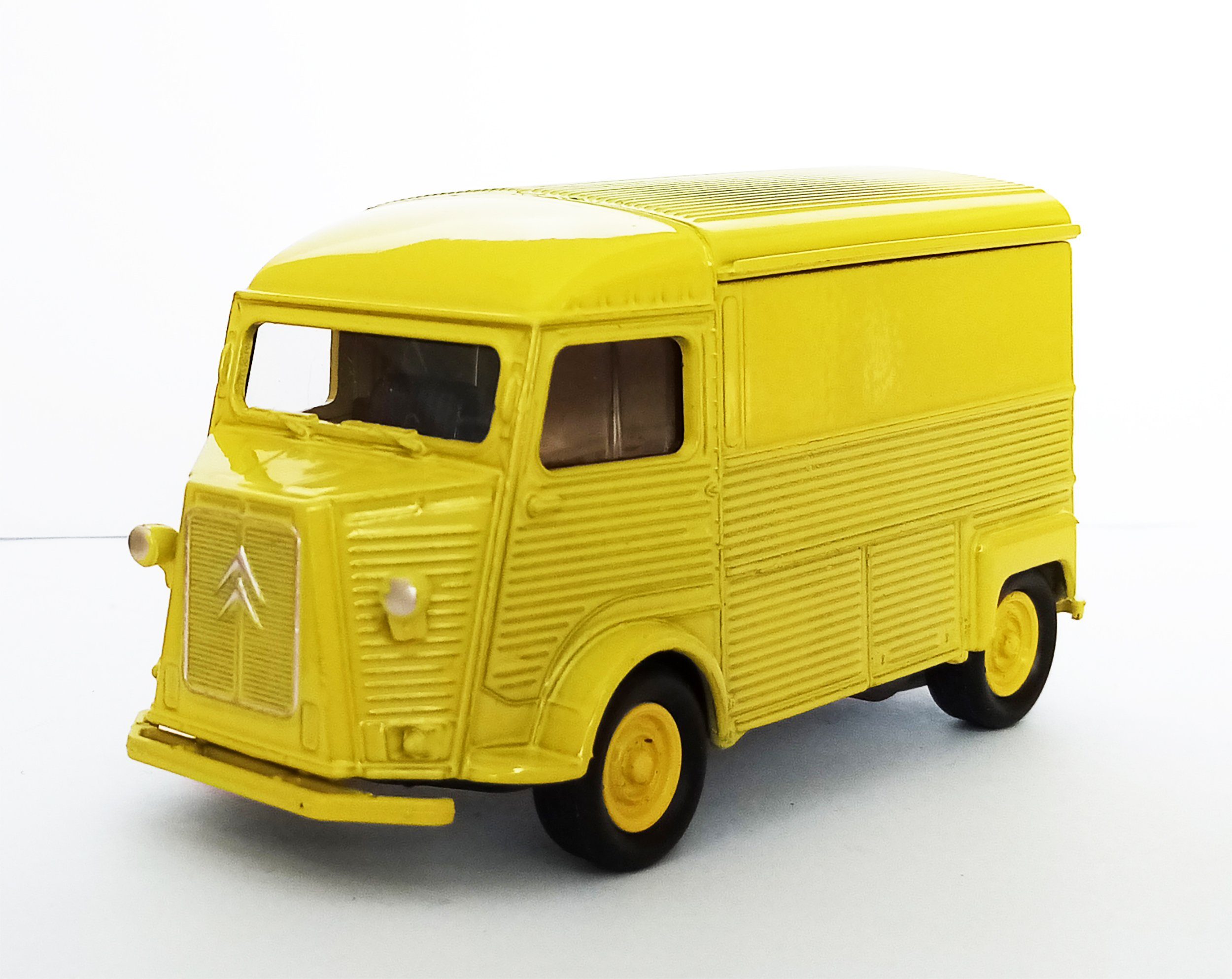 Welly Modellbus CITROEN TYPE H Modellbus 10cm aus Metall mit Rüchzug 62 (Gelb), Modellauto Modell Bus Auto Spielzeugauto Spielzeug Geschenk