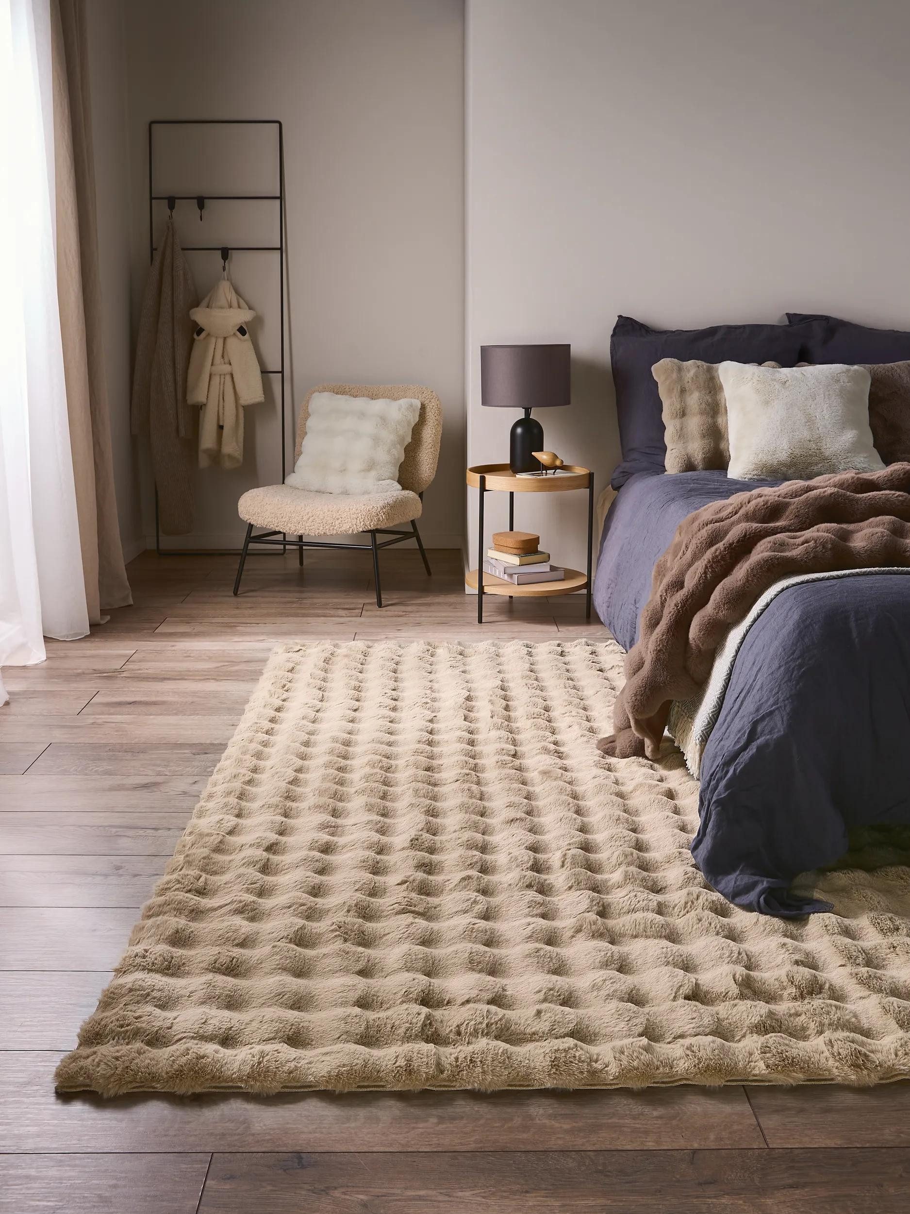 benuta Fellteppich Dave, rechteckig, Höhe: 31 mm, Teppich Wohnzimmer, Schlafzimmer, Esszimmer, Flur, Kunstfaser, Cozy