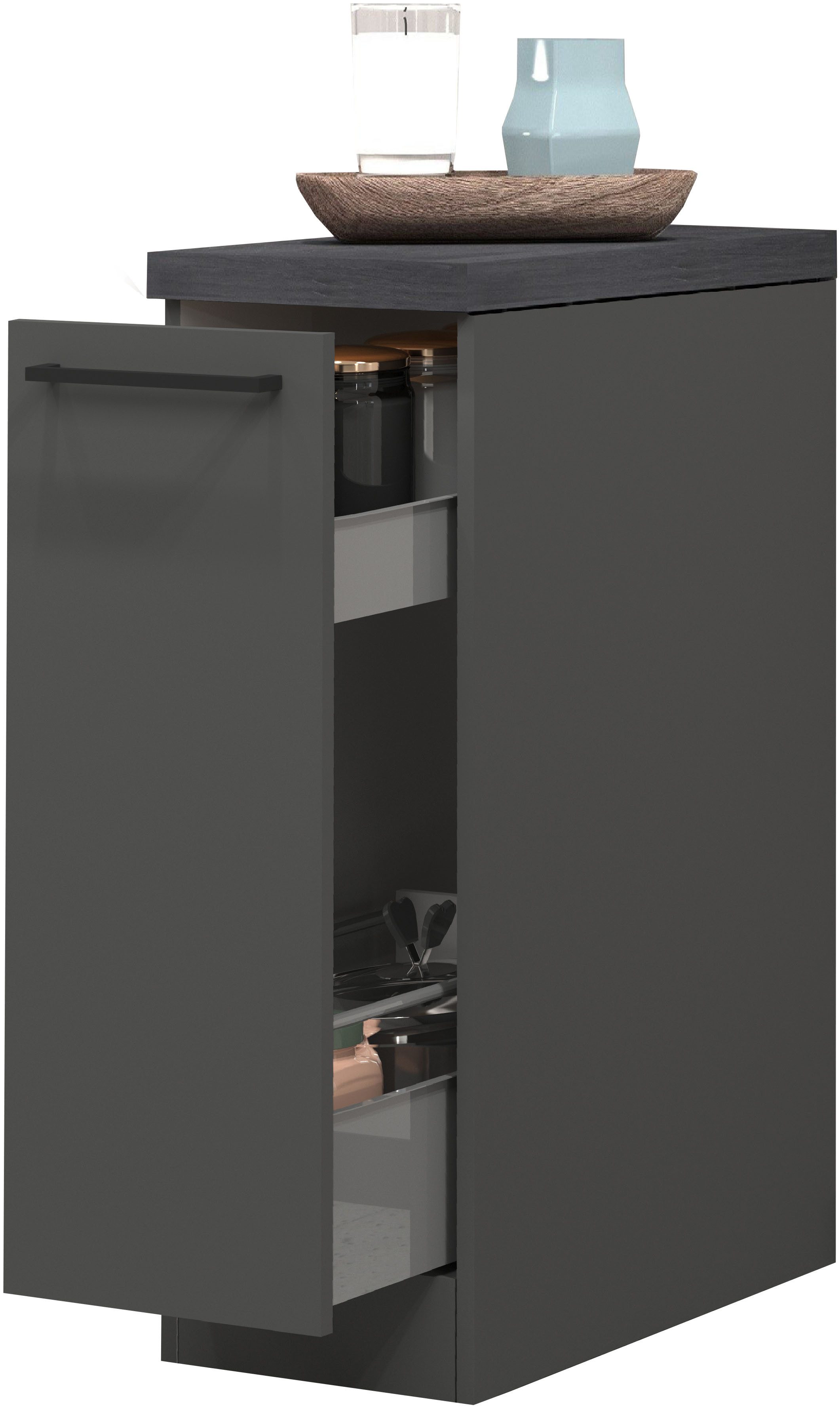 KOCHSTATION Apothekerschrank KS-Sole,Apothekerkommode Breite/Höhe 30/85 cm, Anbau-und Unterbau möglich