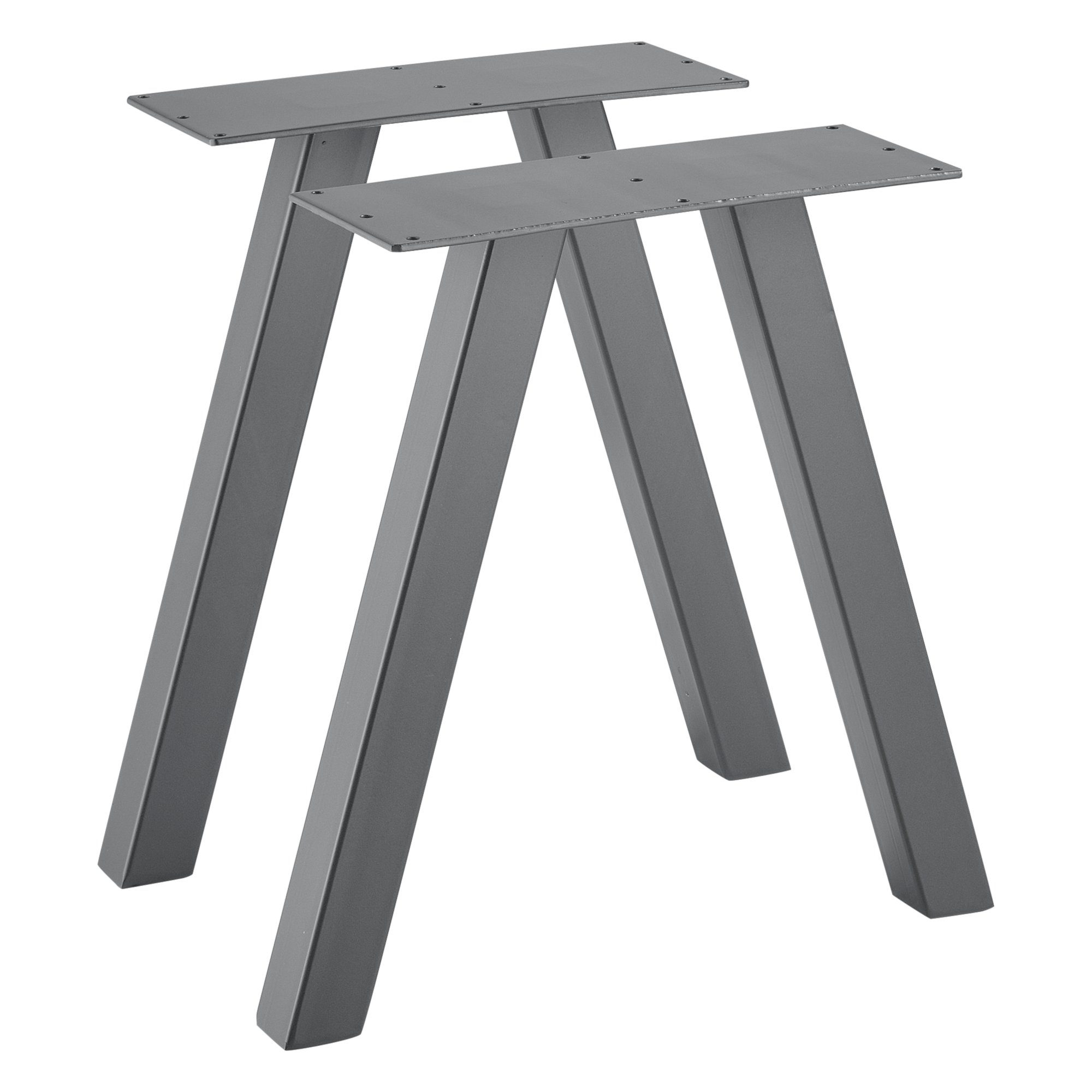 en.casa Untergestell, 2x Tischgestell Tischbeine »Makers« H40cm grau