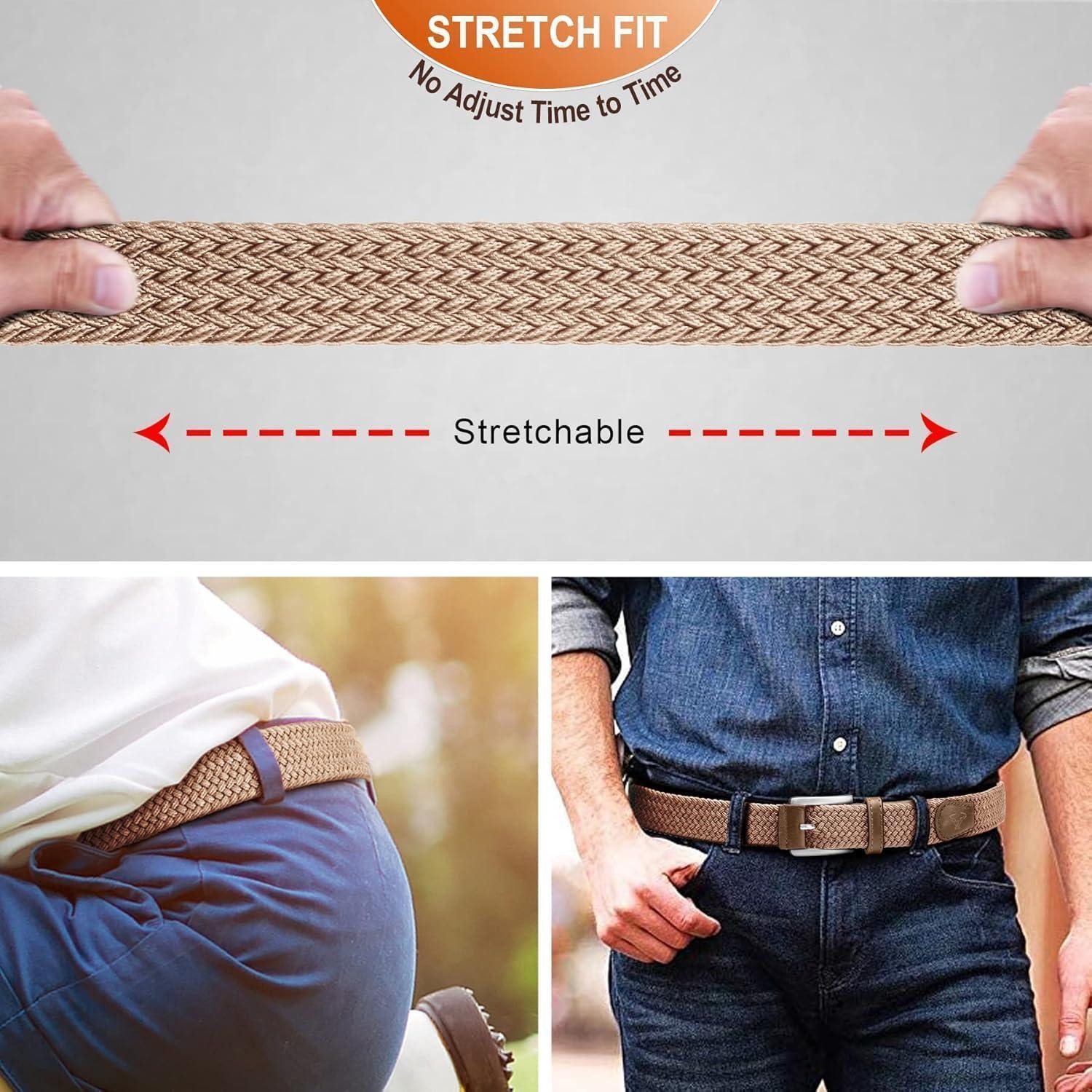 LuxusKollektion Flechtgürtel Herren Flechtgürtel Stretchgürtel Geflochten Stoff elastischer