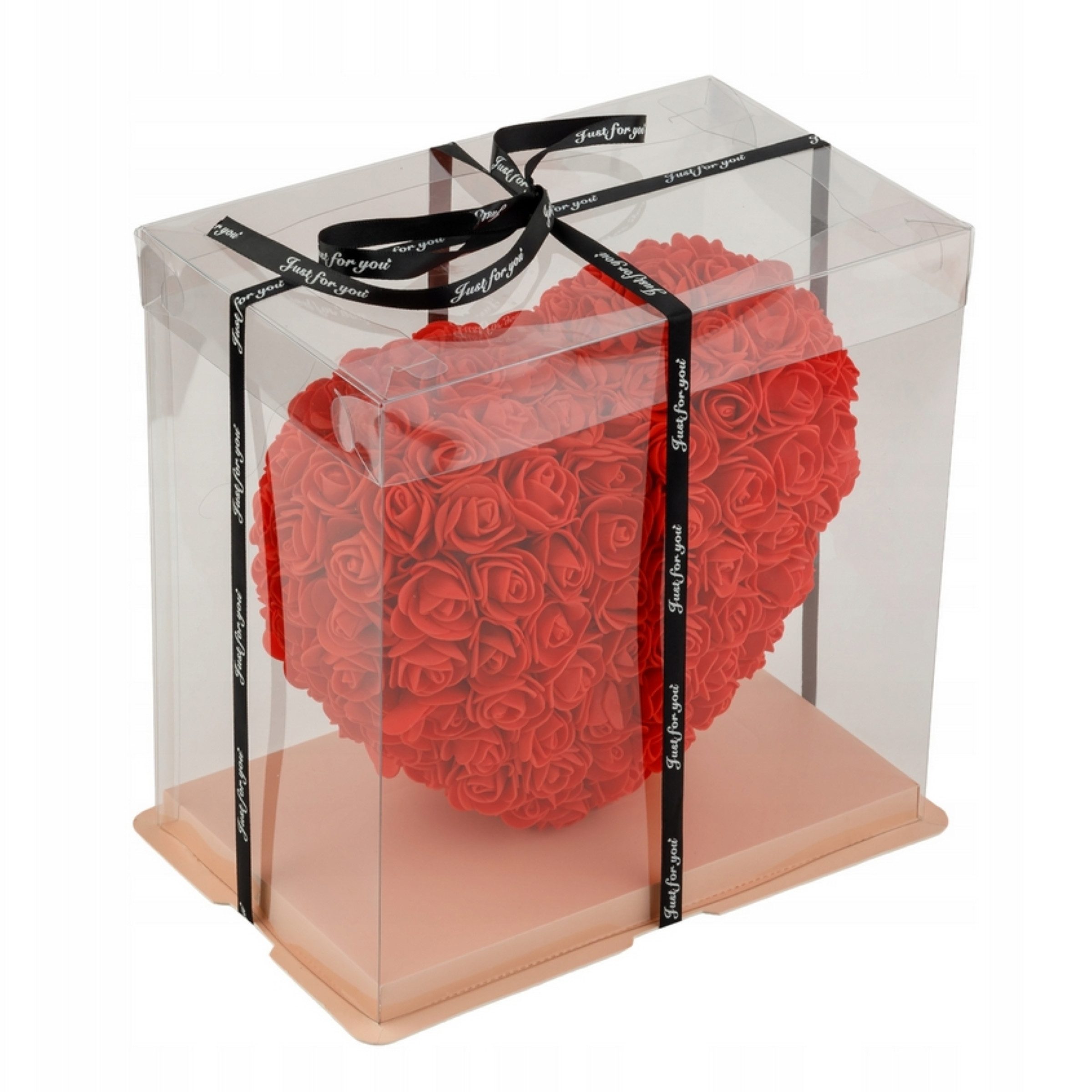 AMORE MIO Dekoobjekt Rosenherz 25 cm Geschenkbox Valentinstag Dekofigur Rot (Geschenkset Rosenherz Dekoration mit Geschenkbox und Band, Rosenherz 25 cm in Gesch – Bild 5 von 5