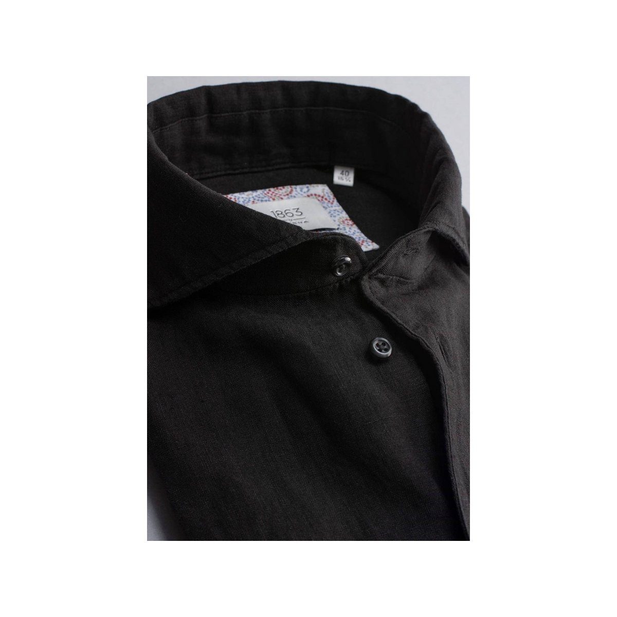 schwarz Langarmhemd (1-tlg) Eterna