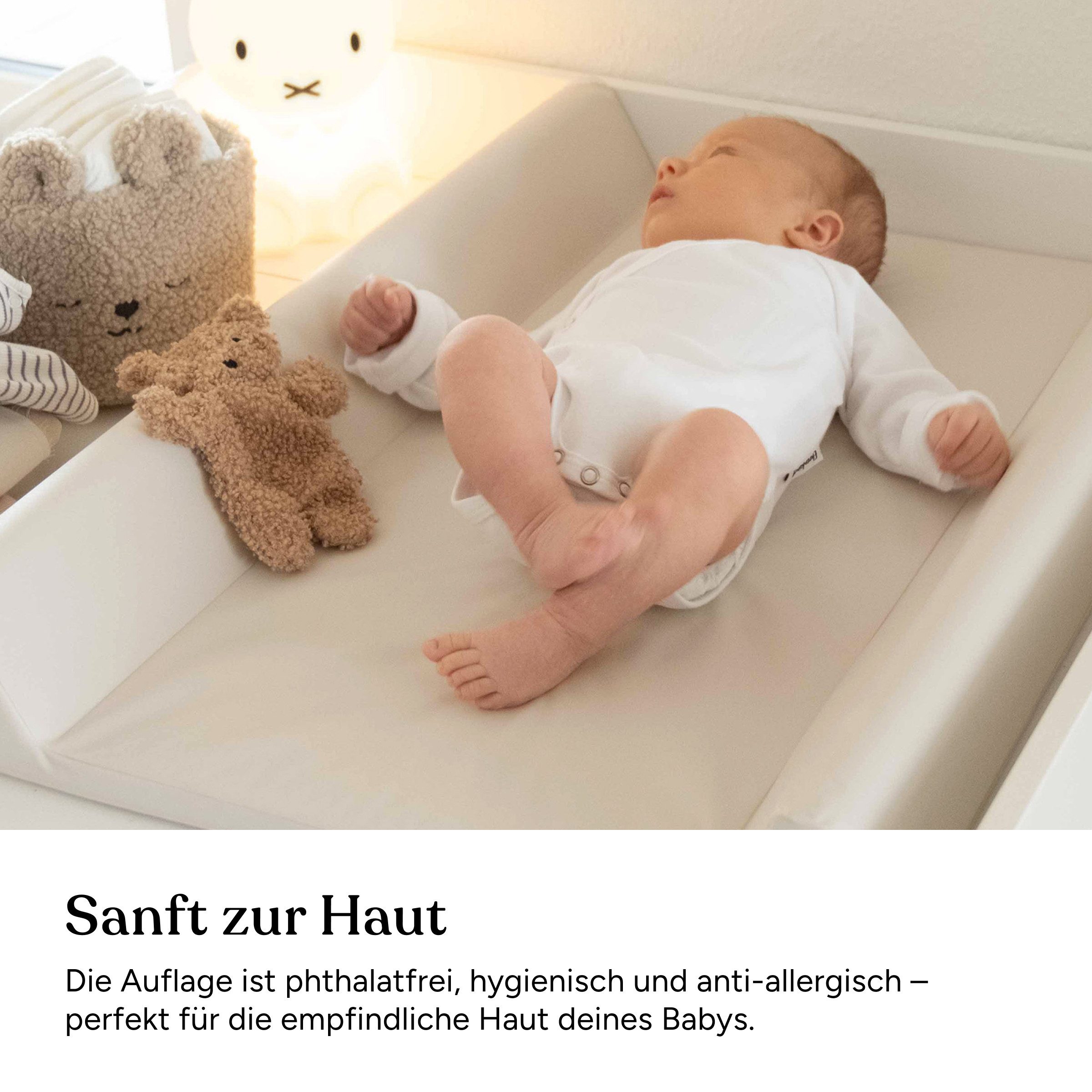 Ehrenkind Wickelauflage Wickelunterlage abwaschbar (Wickelauflage 50x70 cm, Wickeltischauflage mit Keil), Hygienisch, Sicher und Vielseitig