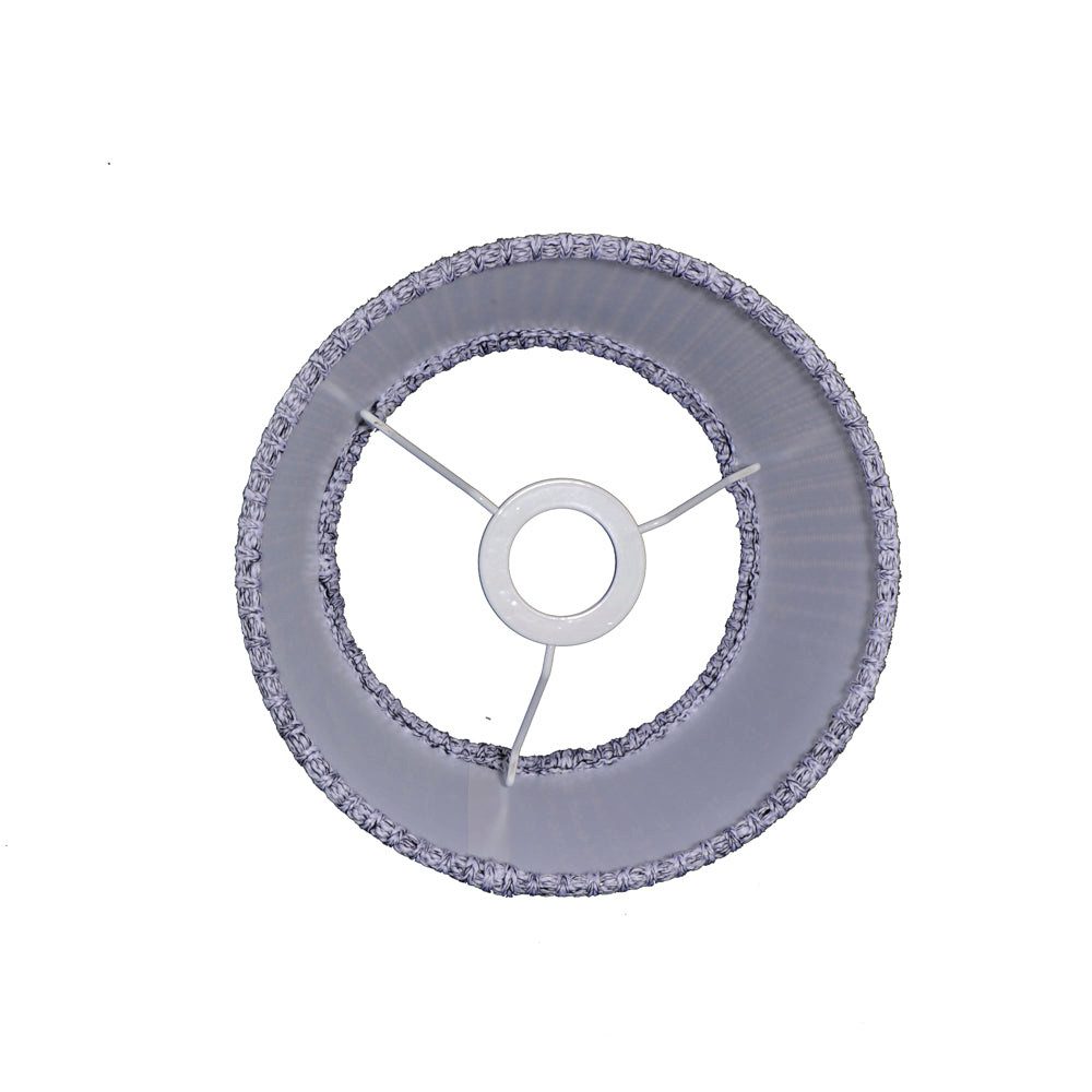 Dirk Davids Leuchten GmbH Lampenschirm Lampenschirm für Tischleuchte in Rund Wool SWEATER Grau Weiß 25-18-14, Hochwertiger Wollstoff