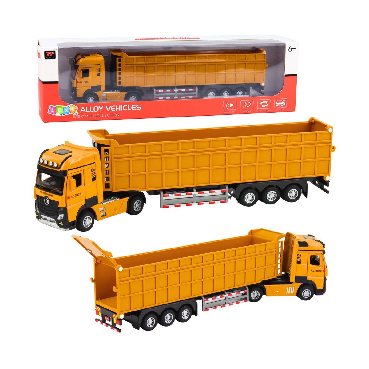 Wisam Spielzeug-Auto LKW-Kipper, Metallkabine, Lichter, Geräusche, gelb