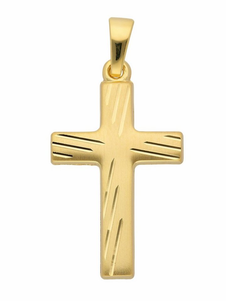 Adelia´s Kettenanhänger 333 Gold Kreuz Anhänger, Goldschmuck für Damen &  Herren, Mit Liebe gefertigt aus: 8 Karat ( 333 ) Gelbgold