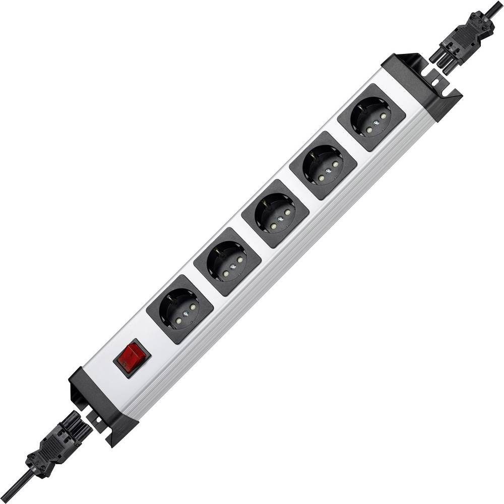 Kopp 5-fach Steckdosenleiste Kombi-Stecksystem, GST18 POWERversal Schalter mit Steckdosenleiste,