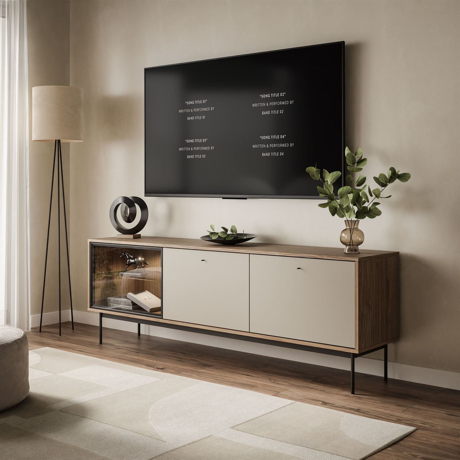 Lookway TV-Schrank ISA TV-Lowboard mit LED-Beleuchtung