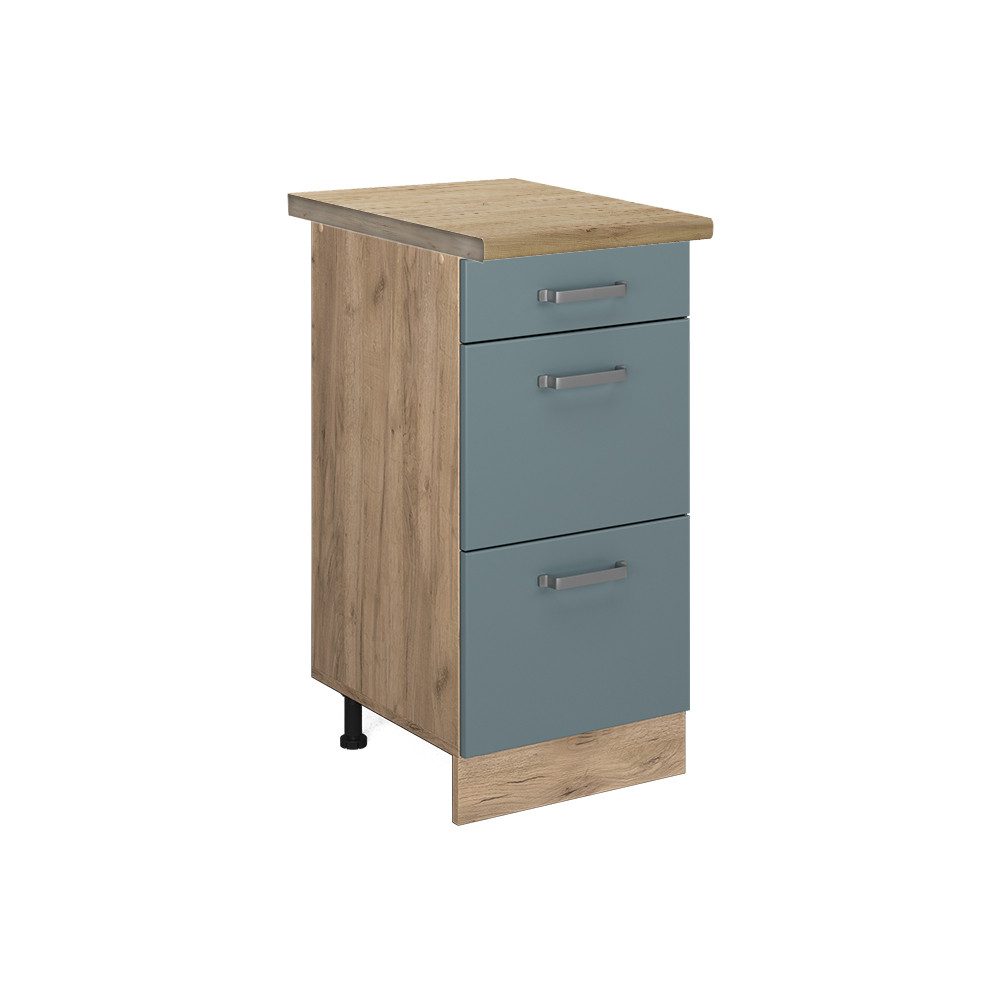 Vicco Unterschrank R-Line, Blau-Grau/Goldkraft Eiche, 40 günstig online kaufen