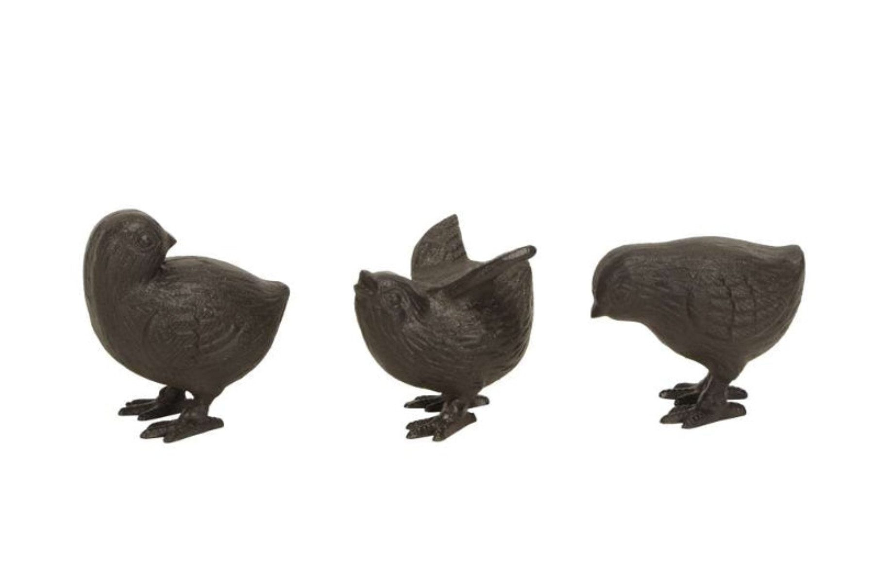 finehomegarden Dekofigur Gartenfiguren Vögel Gusseisen 3fach sort. H7,5-9,5cm Dekovogel (3 St), Spatz Figuren Vogelfigur Gartendeko / Paket