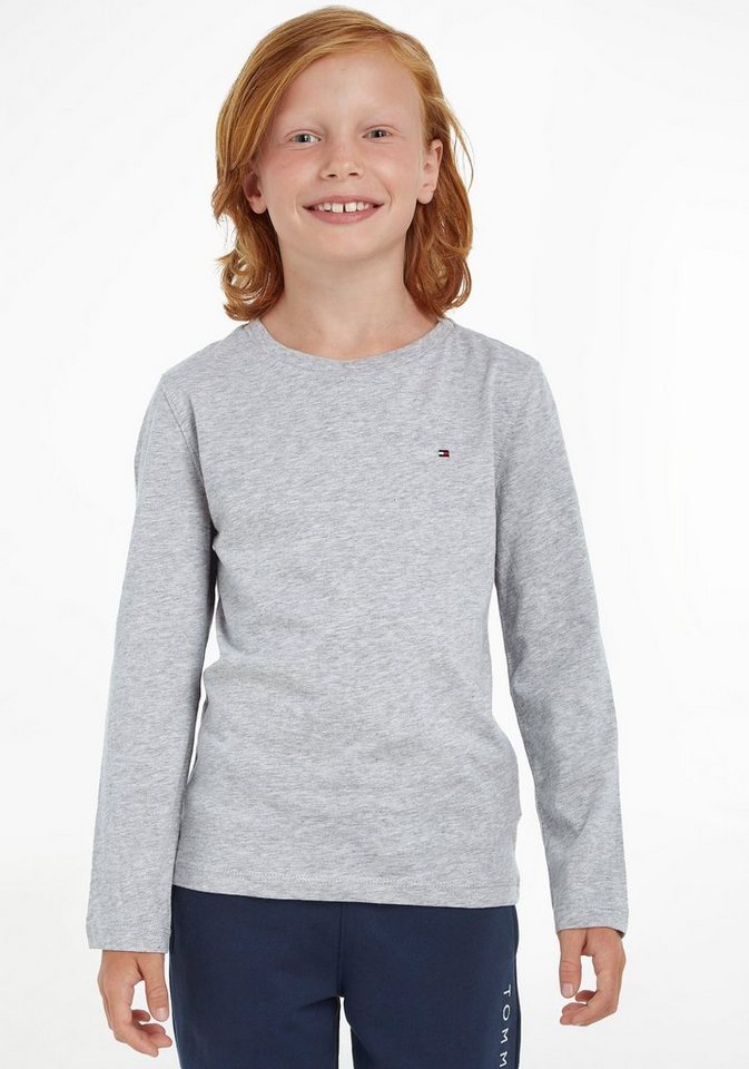 Tommy Hilfiger Langarmshirt BOYS BASIC CN KNIT L/S, Mit Bruststickerei und  kleinem Flaglabel hinten am Ausschnitt