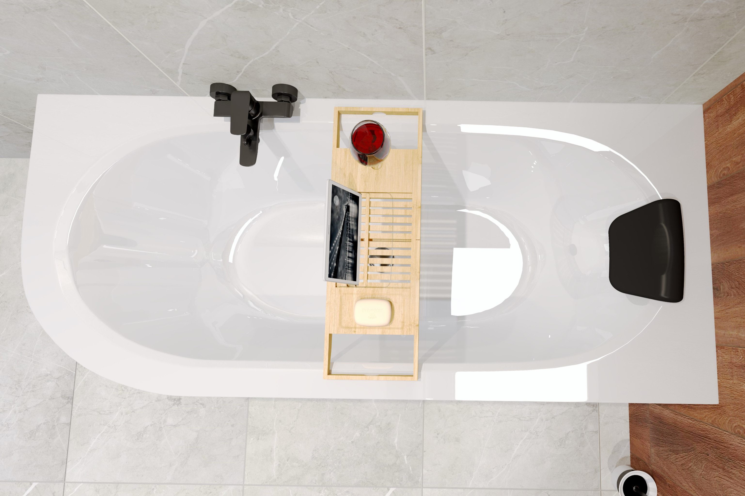 KOLMAN Badewanne Eckwanne AVITA 150x75 Links mit AcrylSchürze + Kopfstütze – Bild 3 von 5