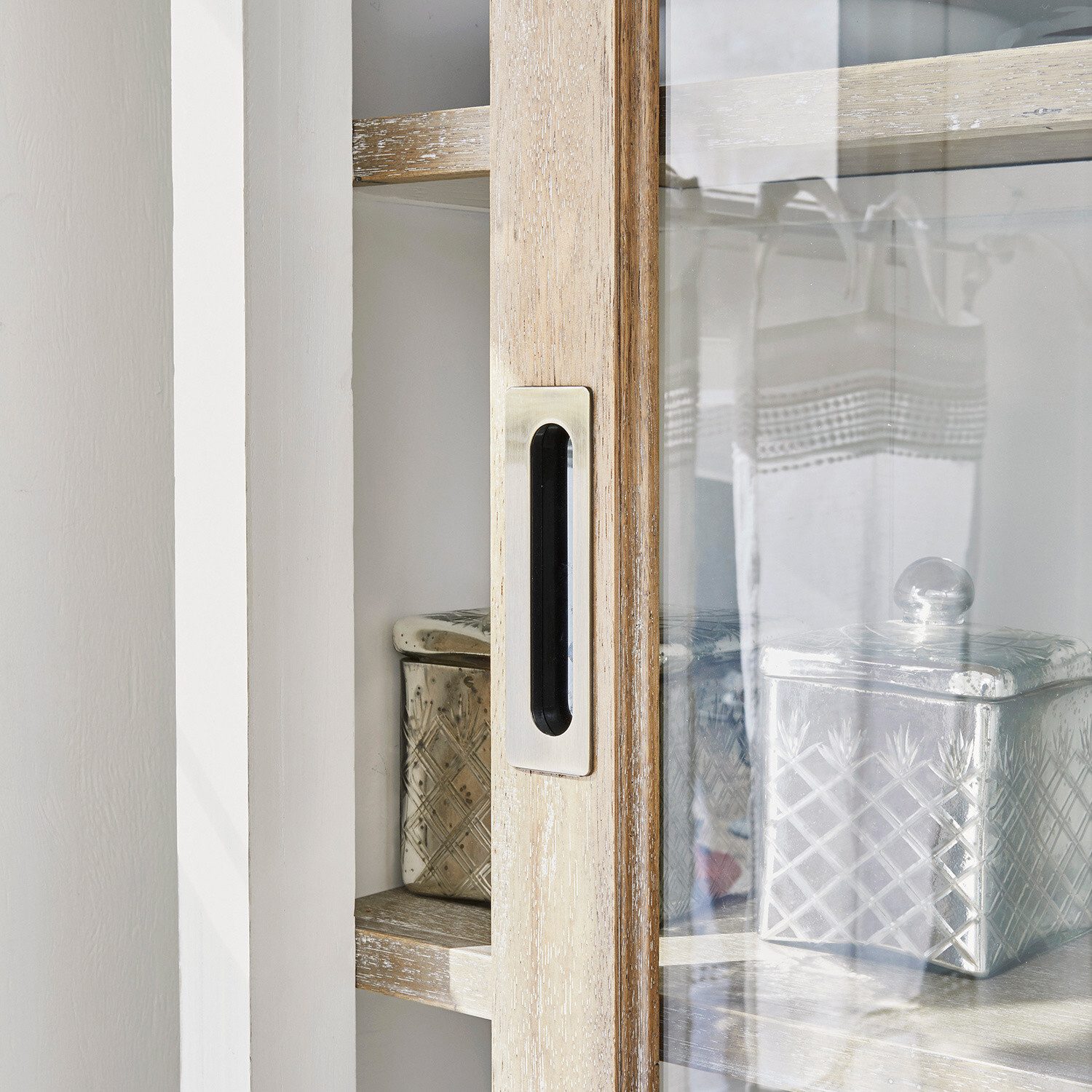 Mirabeau Küchenbuffet Schrank Moosehide antikweiß/braun