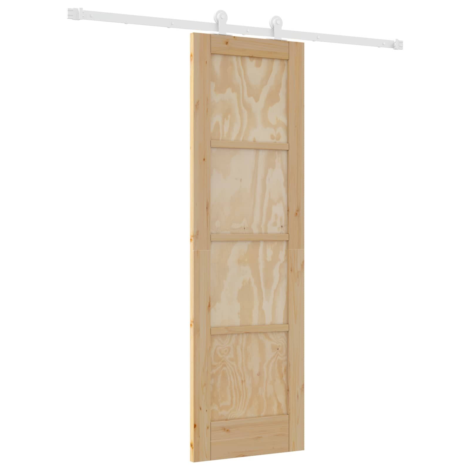 vidaXL Haustür Schiebetür Natürlich und Weiß 61 x 198,5 cm (1-St)