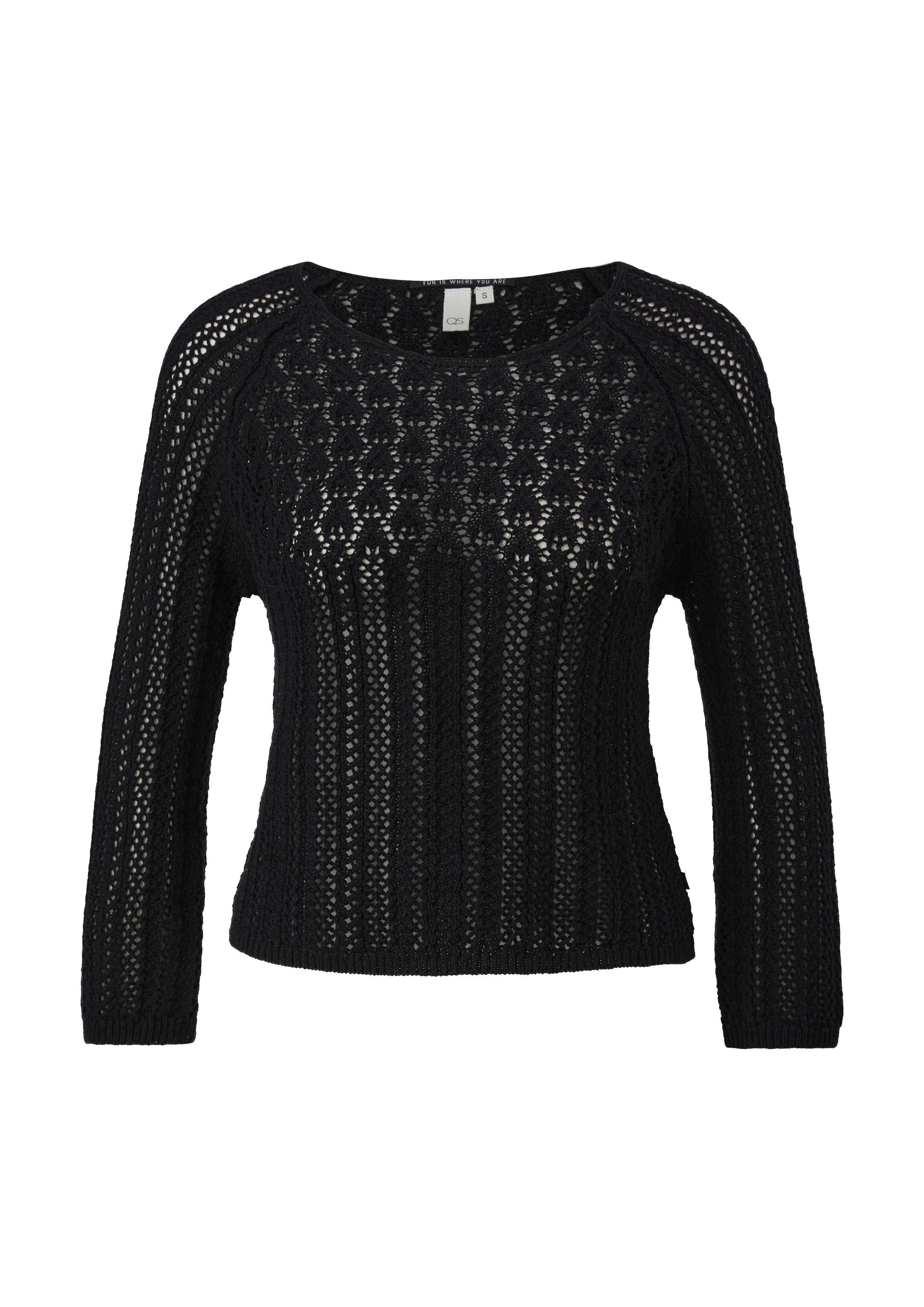 QS 3/4 Arm-Pullover Strickpullover Pullover aus Ajourstrick