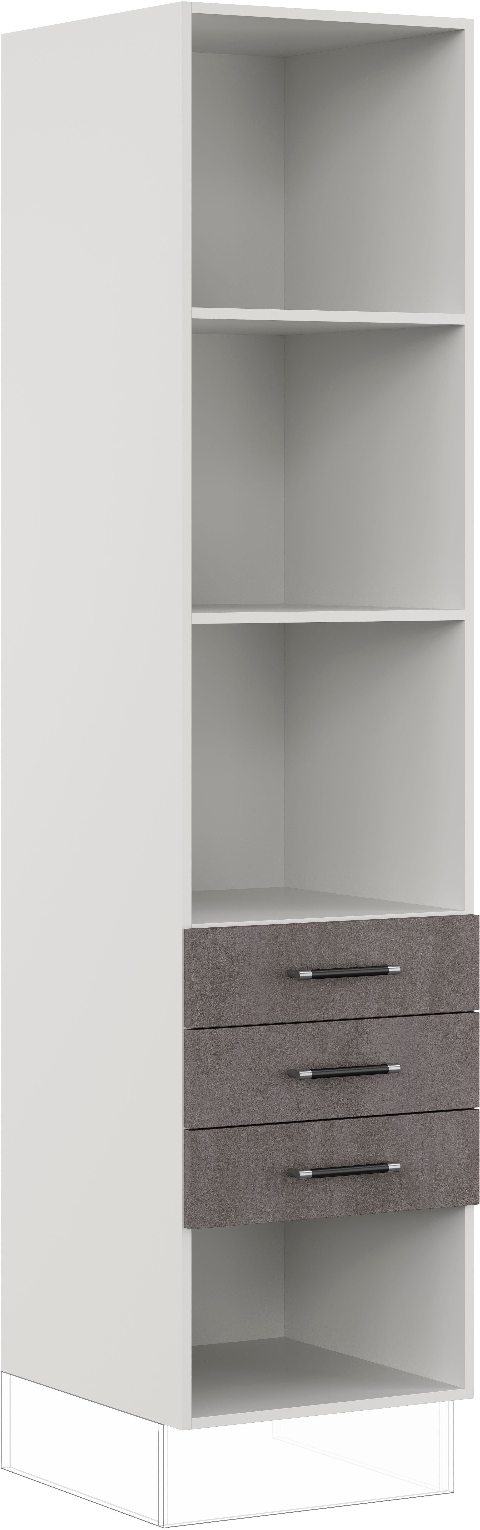 IMPULS KÜCHEN Seitenschrank "Prag", Breite/Höhe: 50/205,1 cm, mit Soft-Close vormontiert, mit Schubkästen, mit verstellbaren Fachböden