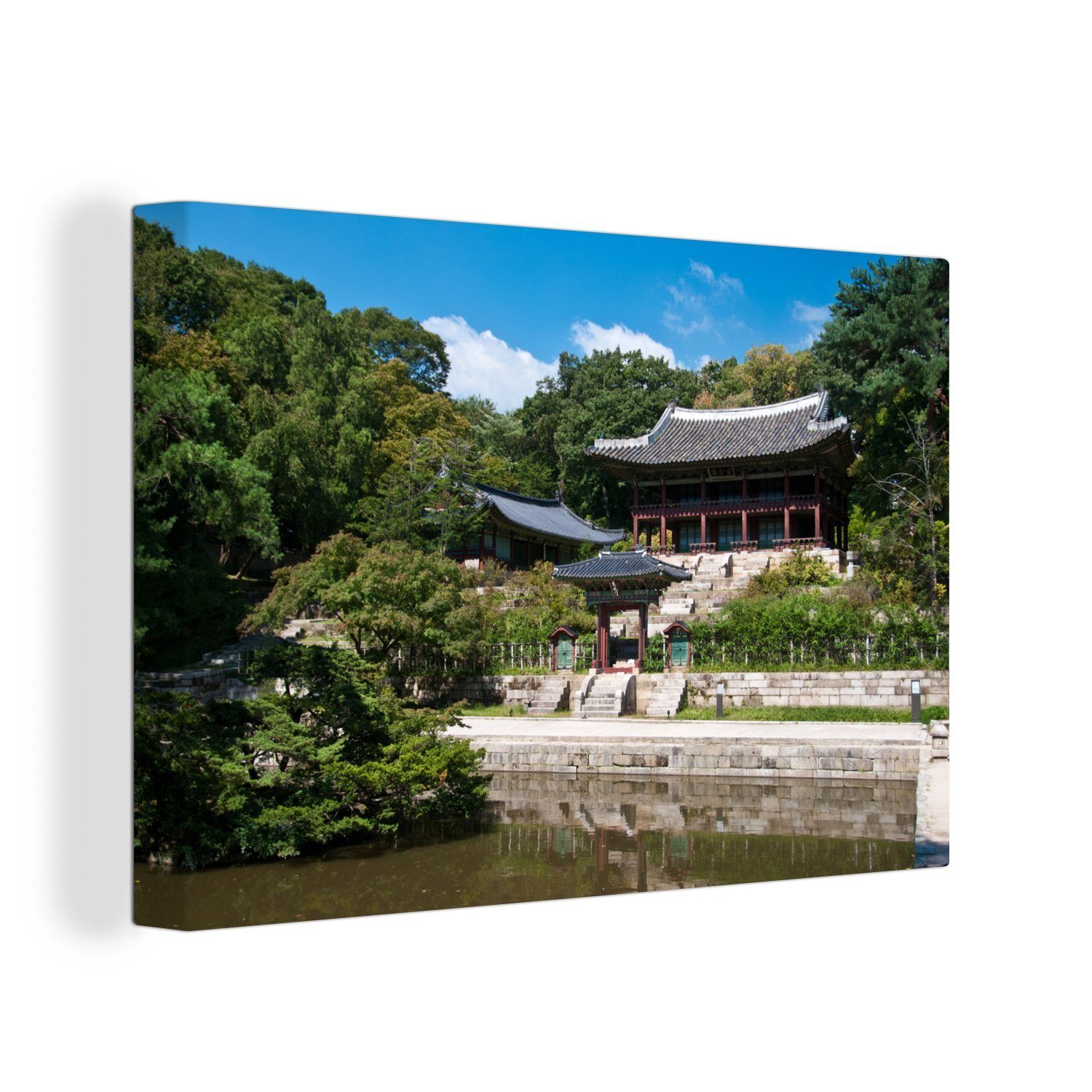 30x20 Leinwandbild Südkorea, cm Aufhängefertig, (1 Pavillon Wandbild in im Wanddeko, von Garten St), Leinwandbilder, OneMillionCanvasses® Changdeokgung