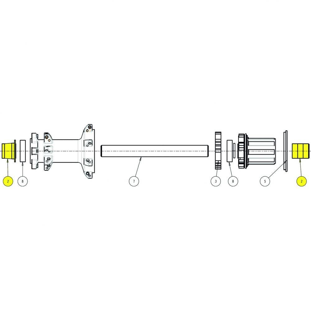 Sunringle Vorderradnabe SUNringle Endkappen für Super Bubba, Bubba, Bubba X 12 x 148/157 mm -