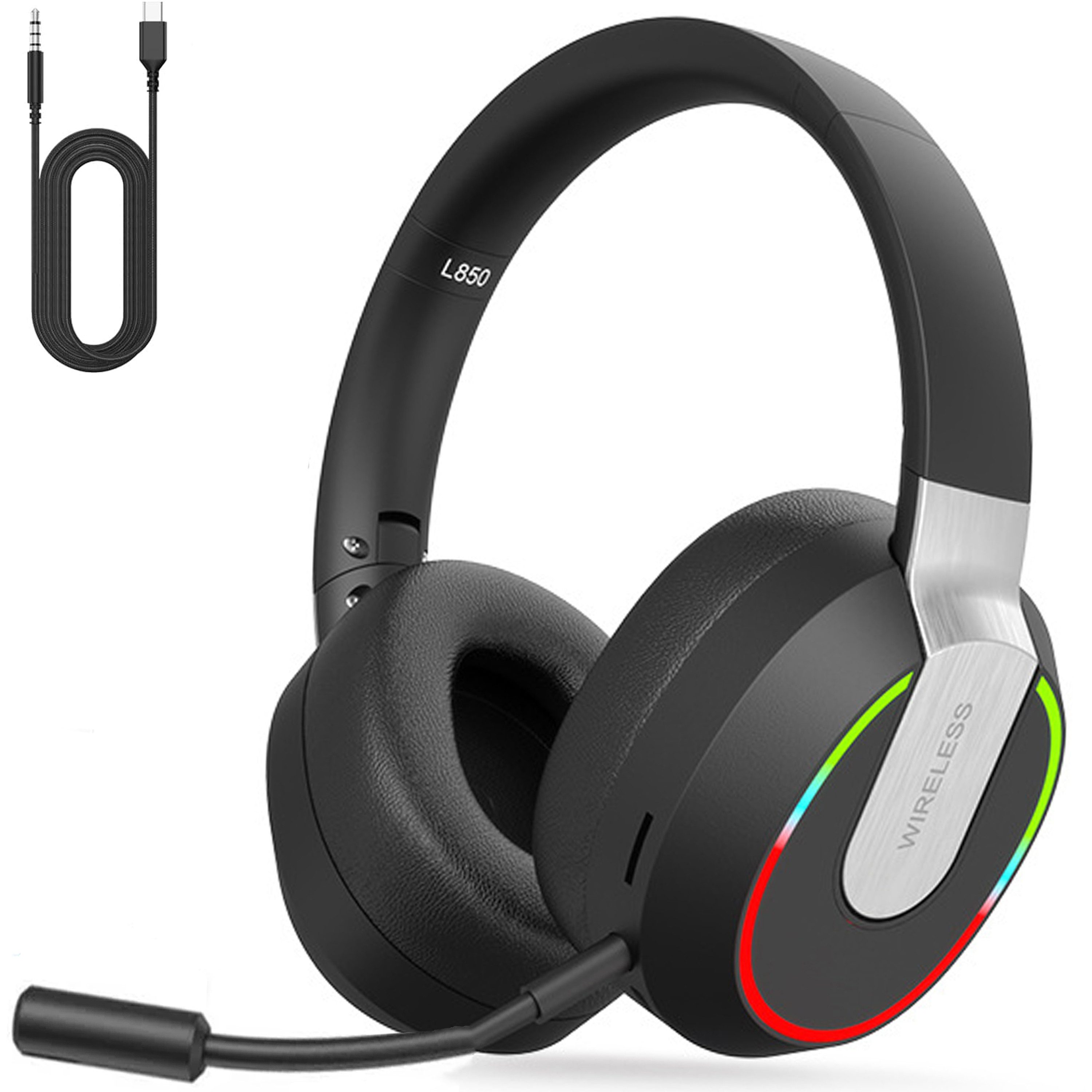 ibettertec Wireless Gaming Headset für PC, PS4, PS5, Mac,Gaming Headset Gaming-Headset (Bluetooth Kabelloses Kopfhörer mit abnehmbarem Mikrofon mit Geräuschunterdrückung, 3,5 mm Kabelmodus für die Xbox-Serie)