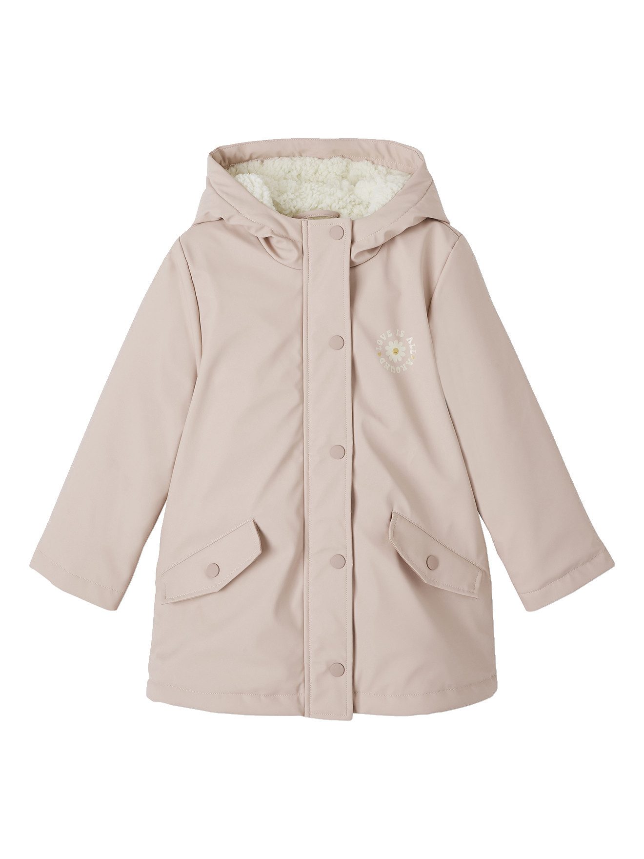 vertbaudet Regenjacke Mädchen Regenjacke mit Kapuze & Teddyfleece-Futter