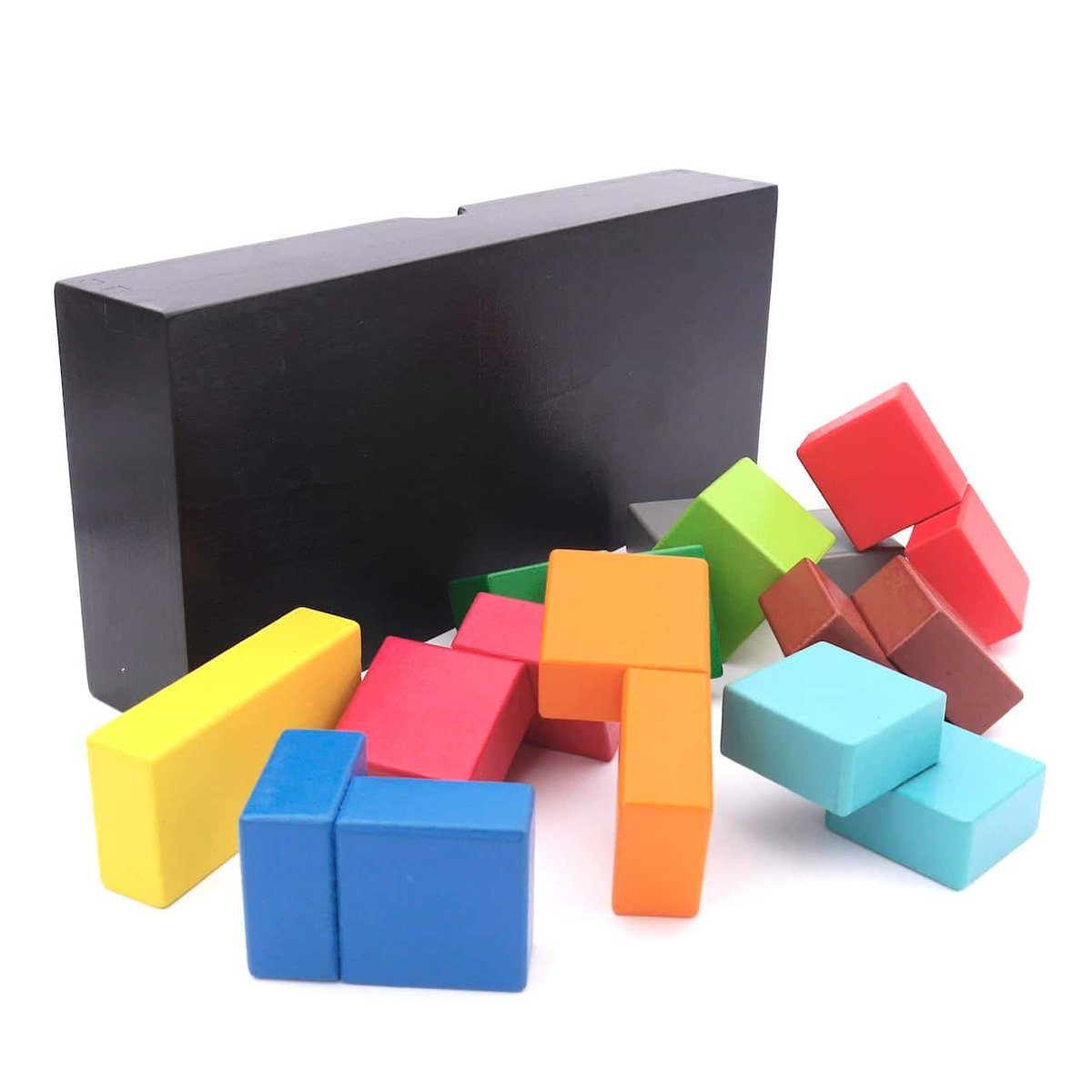 Philos Spiel IQ FIT RECHTECK - tolles, buntes 3D-Puzzle, Knobelspiel, Holzspiel