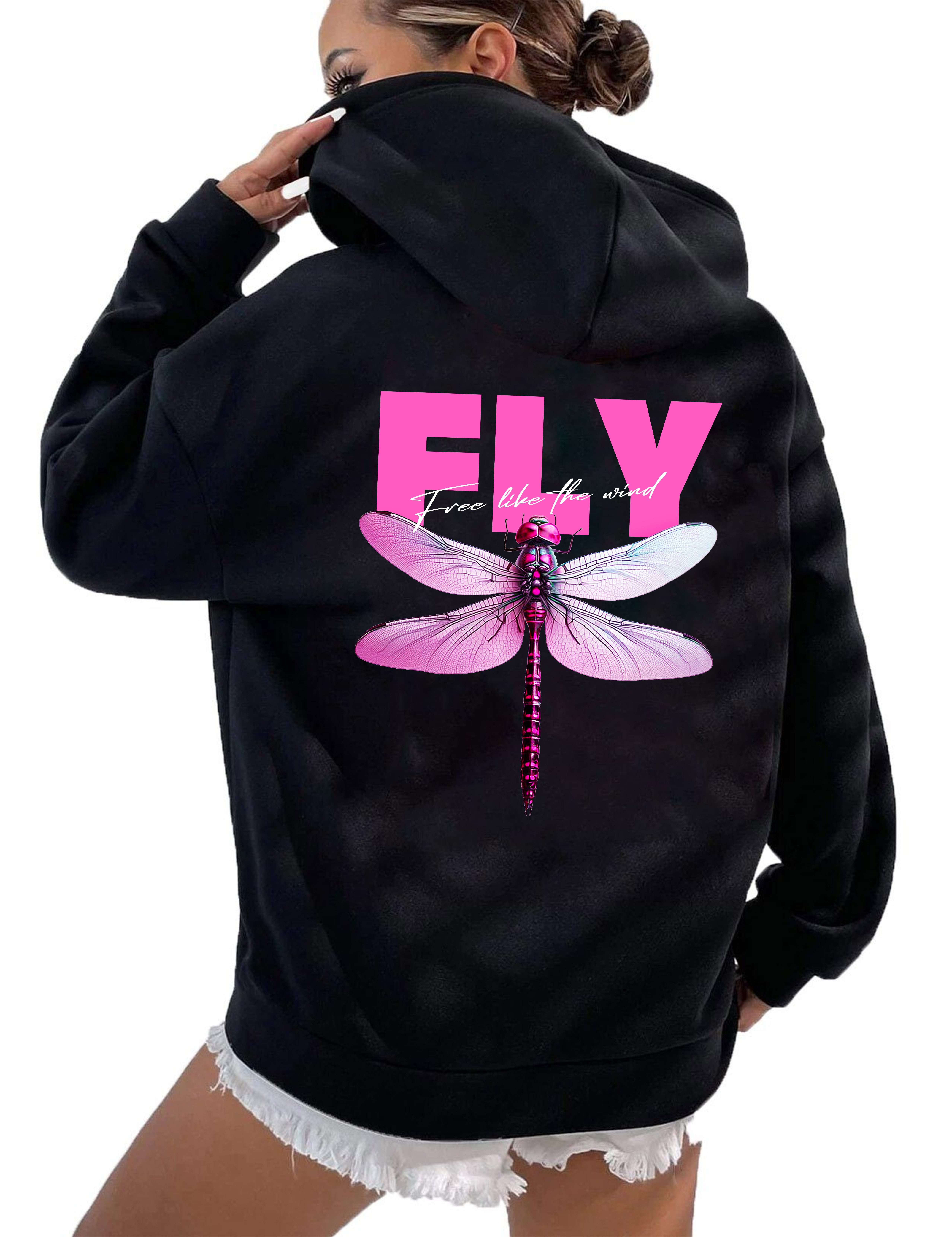 RMK Kapuzenpullover Damen Winter Pullover Fly Libelle