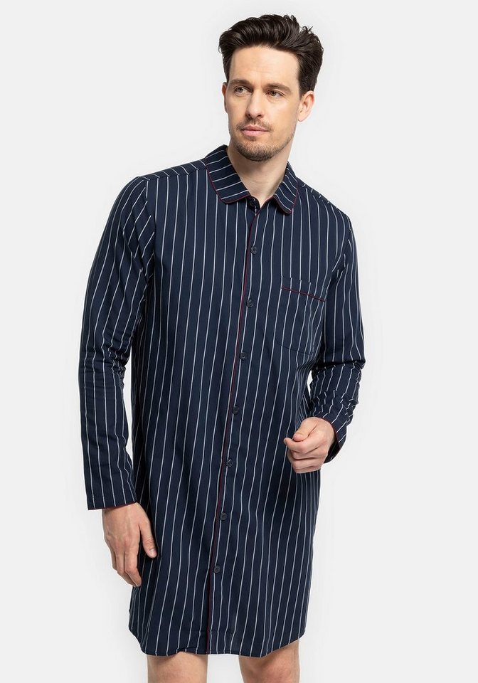 In One Clothing Nachthemd für Herren mit Knopfleiste und Brusttasche 