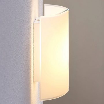 Lindby LED Wandleuchte Helmi, LED-Leuchtmittel fest verbaut, warmweiß, Modern, Glas, gefrostet, 1 flammig, inkl. Leuchtmittel, Wandstrahler