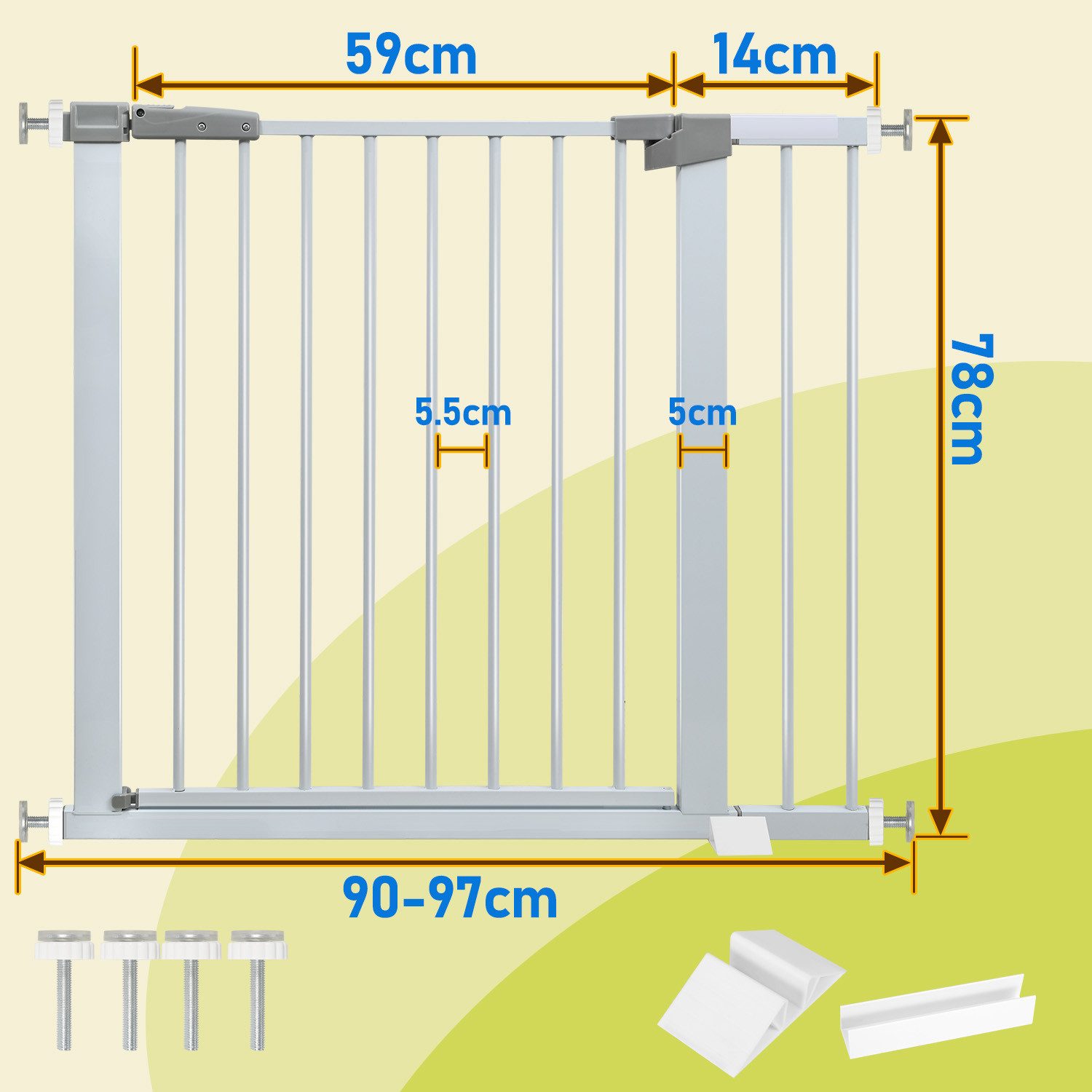 Clanmacy Türschutzgitter Automatisch schließend 90-97cm Babytor günstig online kaufen