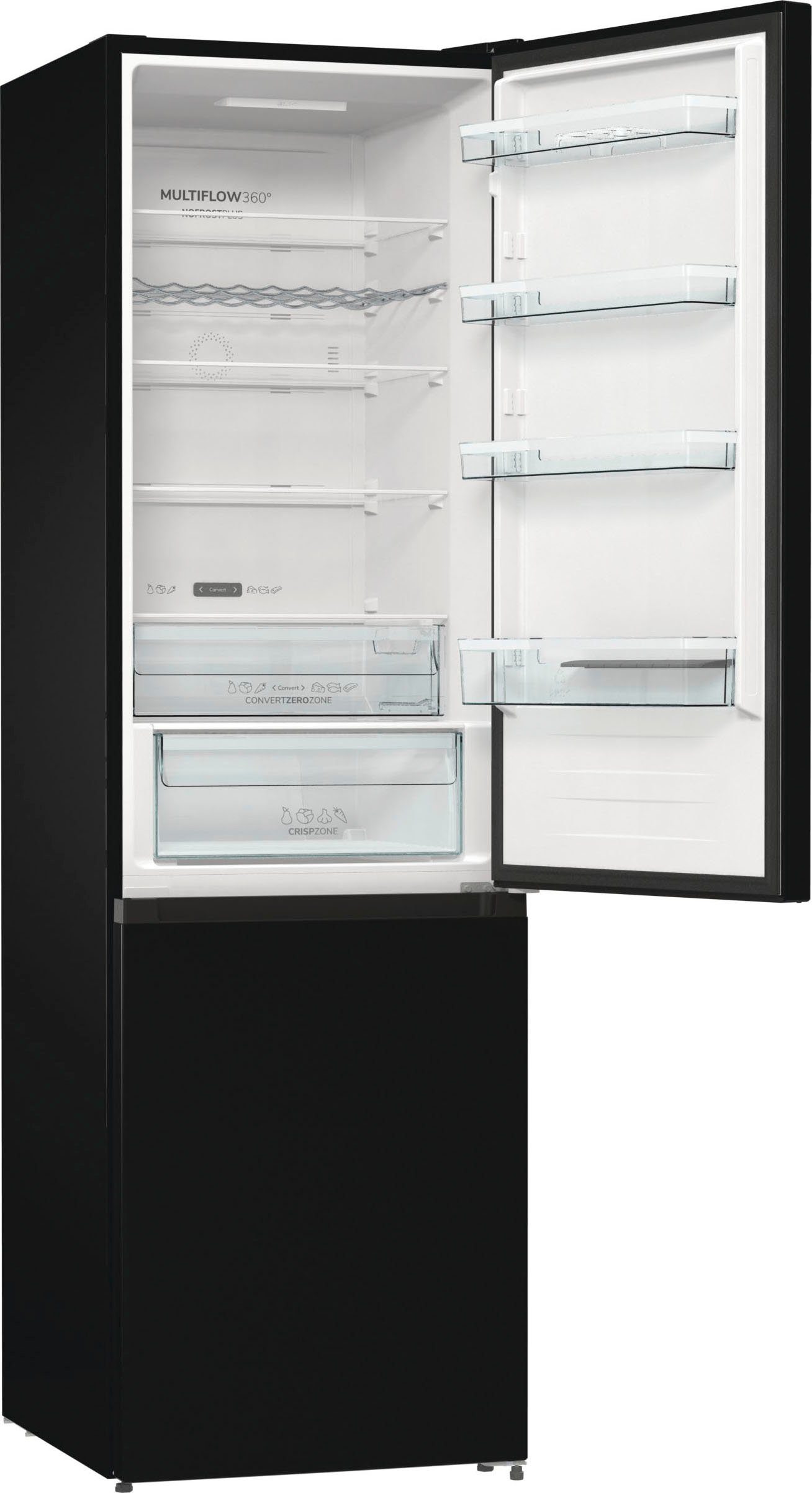 GORENJE Kühl-/Gefrierkombination NK89C0DBK, 200 cm cm breit schwarz hoch, 60